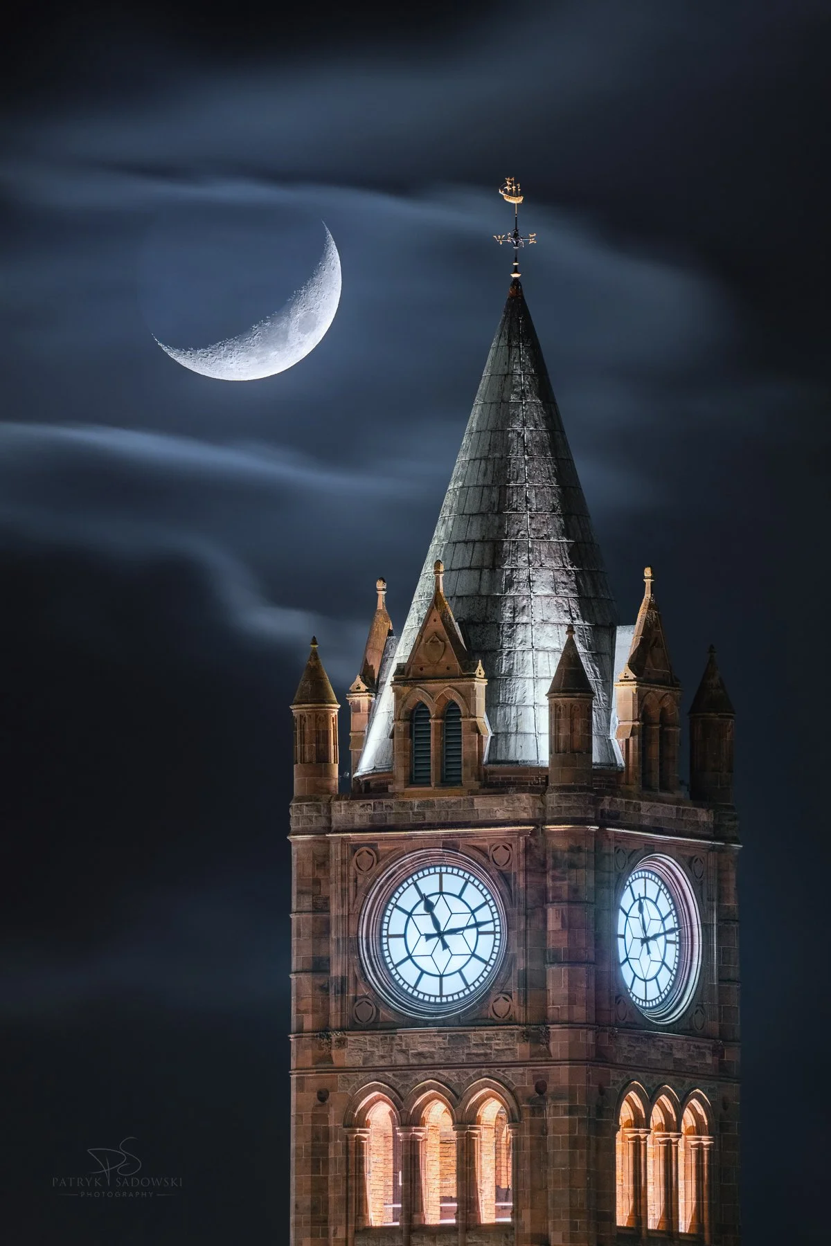 The Guildhall Tower - Moonset
