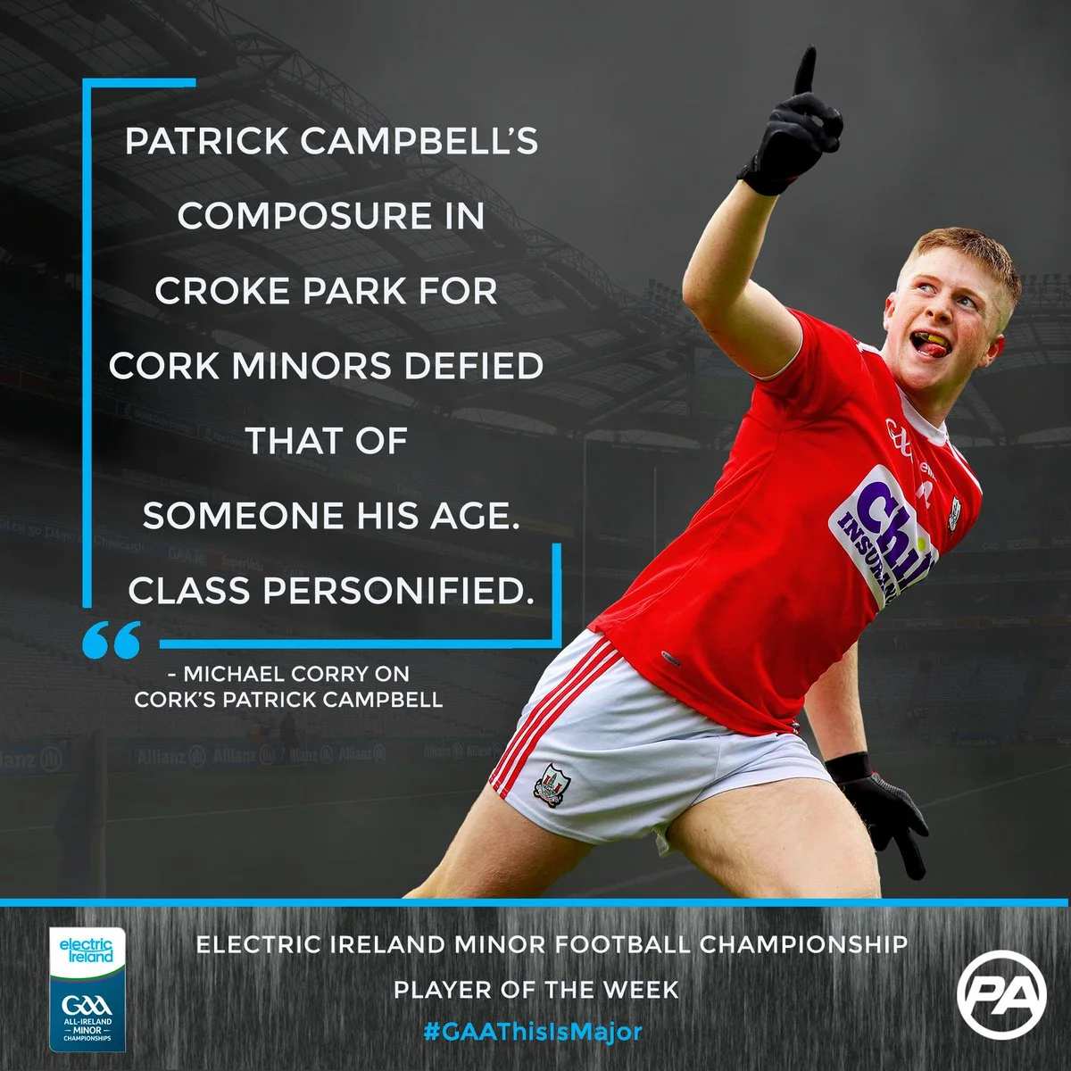 Patrick to the fore as Cork Minor footballers win the 2019 All Ireland !!