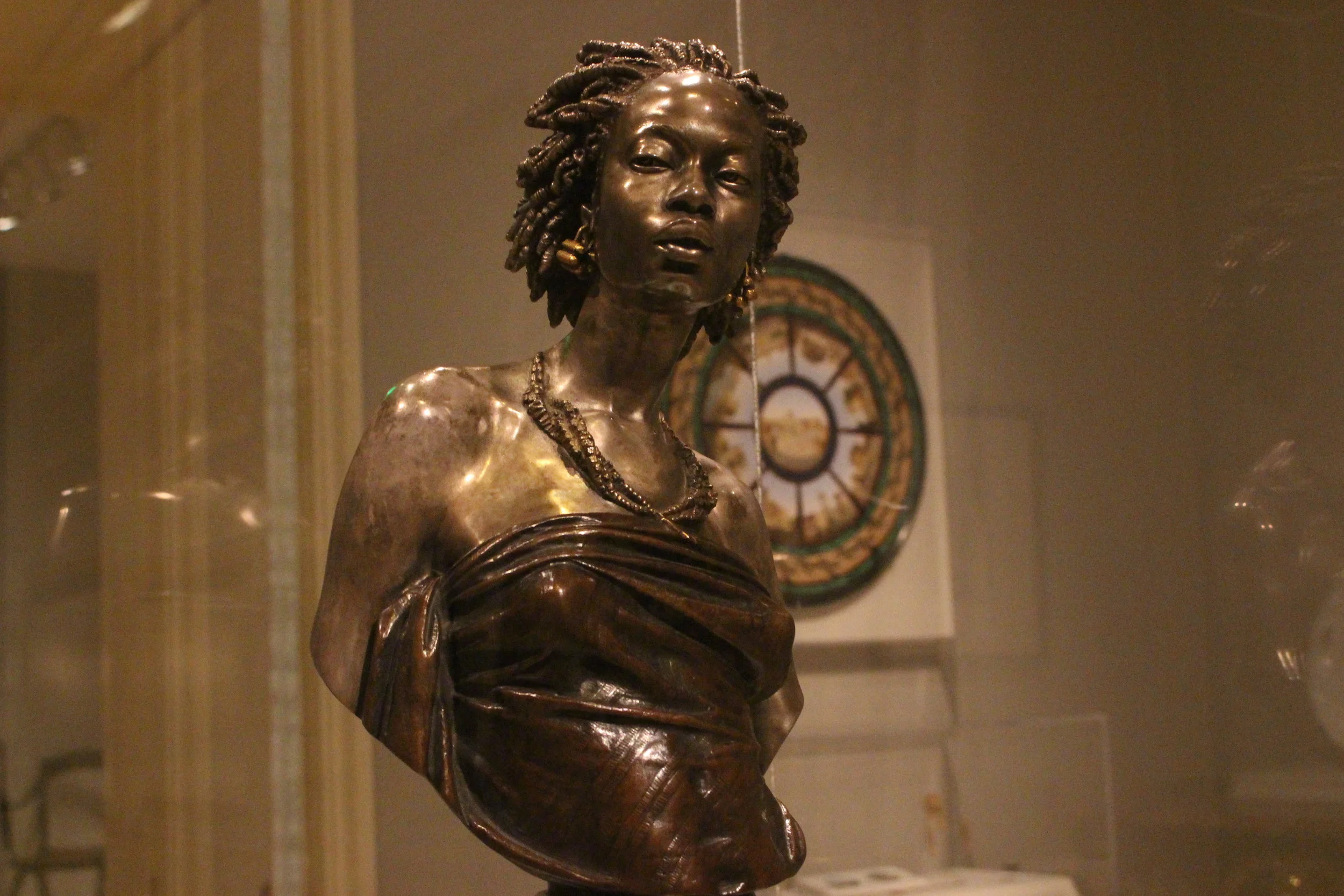 The bust of an African woman made of bronze