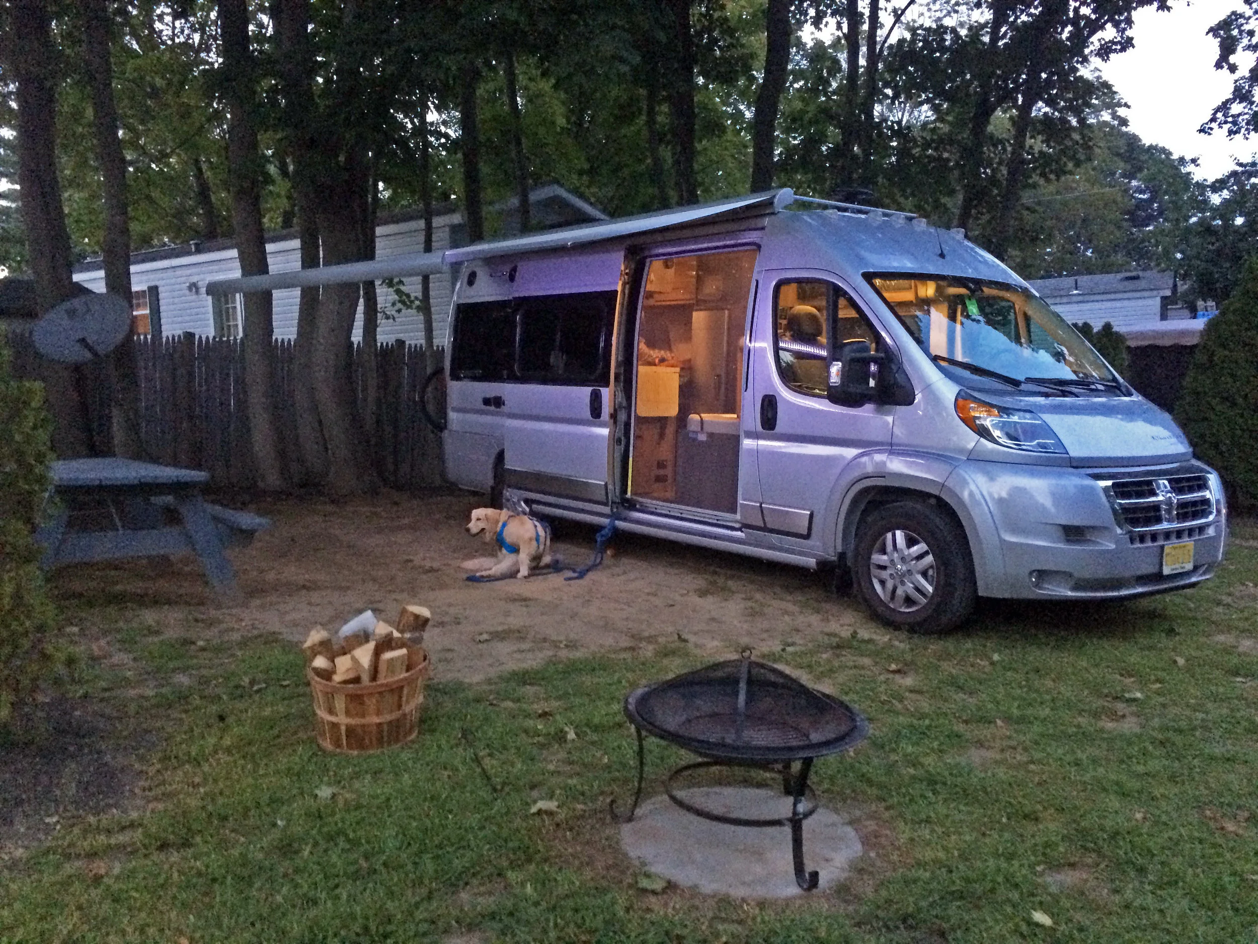 Sea Coast Camping & RV Resort, North Hampton, NH - Our camp for the night. The campground even made firewood deliveries to our site, which we took full advantage of!