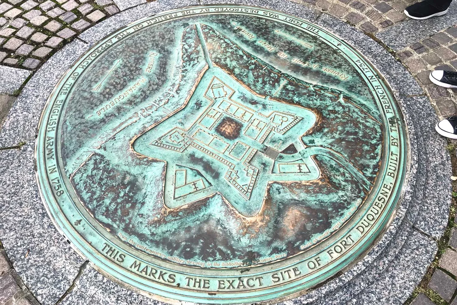 Fort Duquesne Outline: This fort was established in 1754 by the French, and later overtaken by the British after it was destroyed during the French and Indian War.