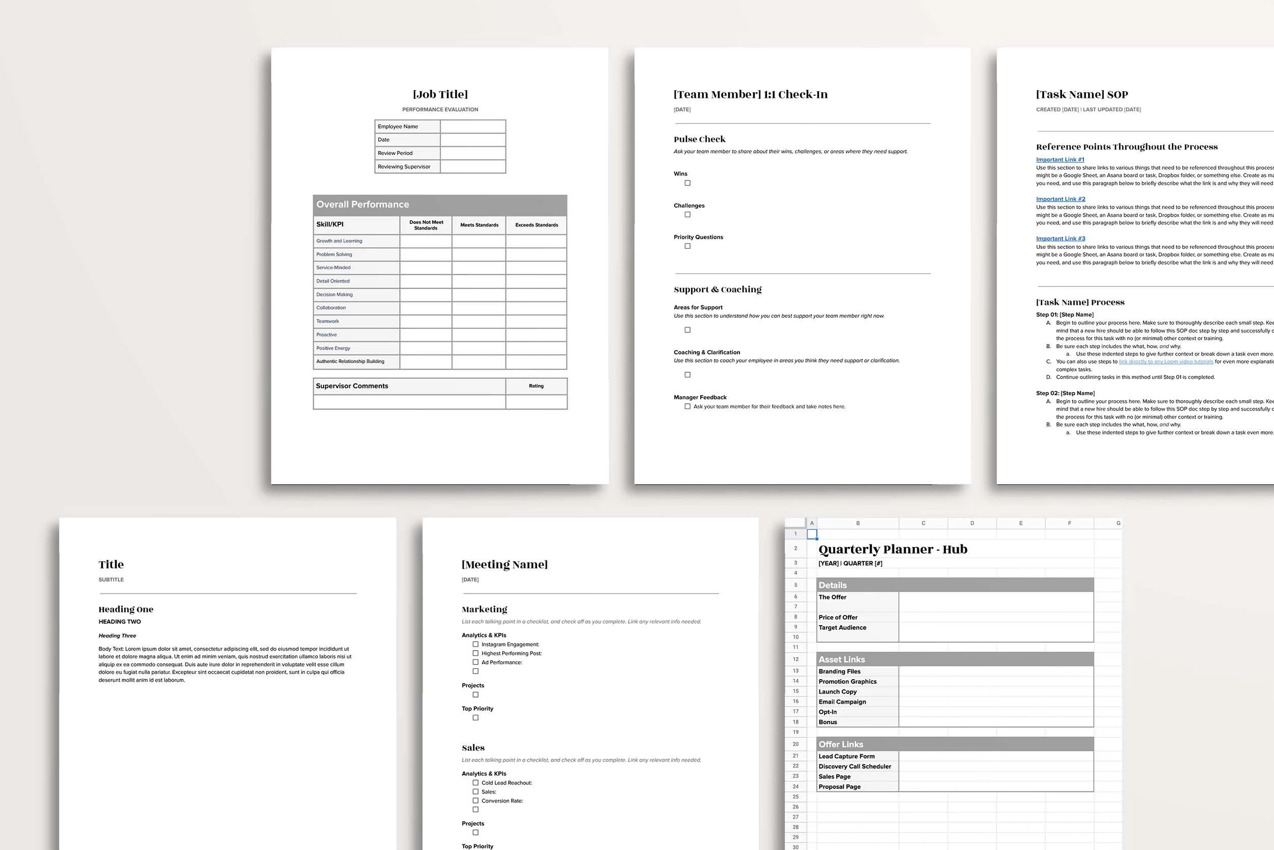 Business google docs templates — the creative template shop