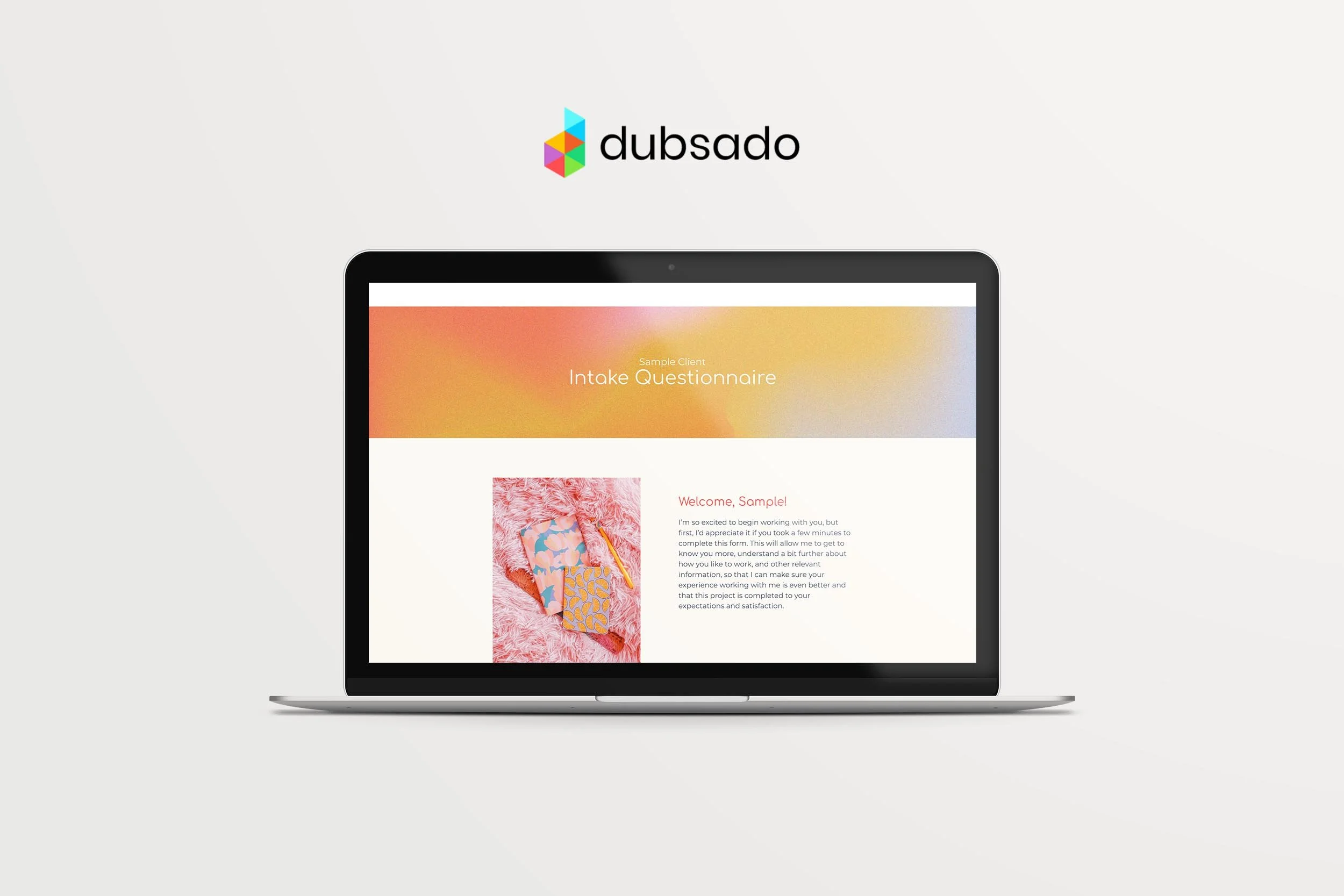 Dubsado Full Width Client Intake Questionnaire Bright Collection 