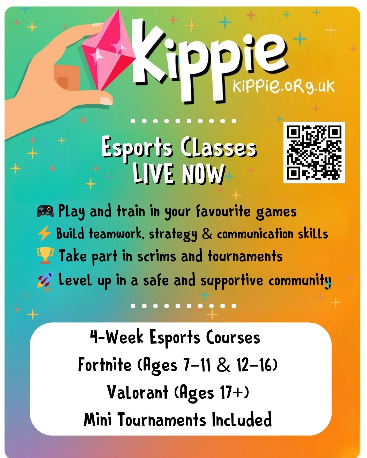 🎮✨ Kippie Esports is Here! ✨🎮
We’re excited to launch Kippie Esports, giving young people the chance to learn, play, and compete in a safe, structured environment. Esports isn’t just about gaming - it’s about teamwork, communicat