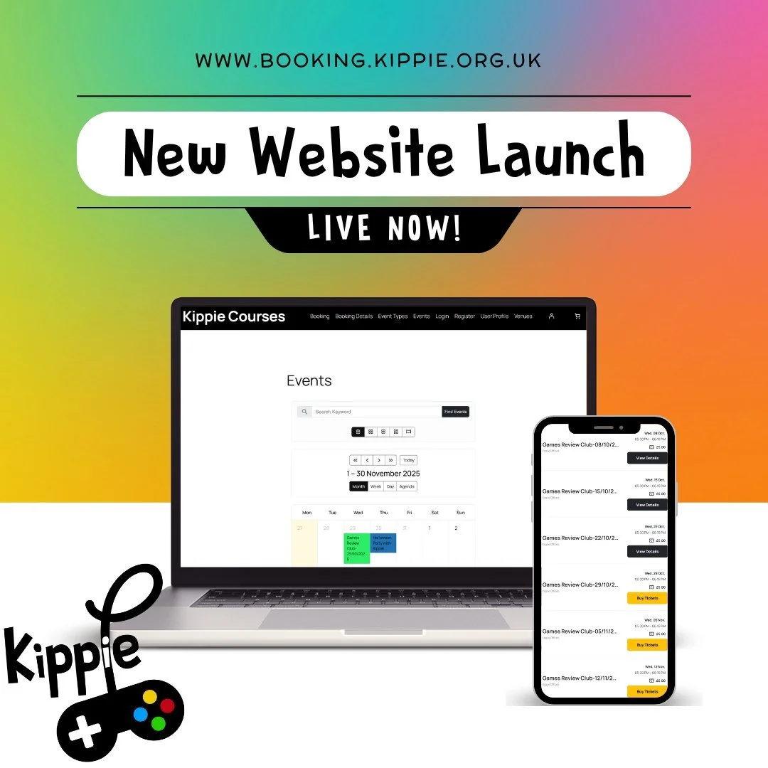 🎉 Our new booking website is LIVE! 🎉
We’re so excited to announce that Kippie’s new booking system is now up and running! 💙
From now on, you can book all your favourite Kippie courses and clubs - including Ctrl Alt Create, Review Clu