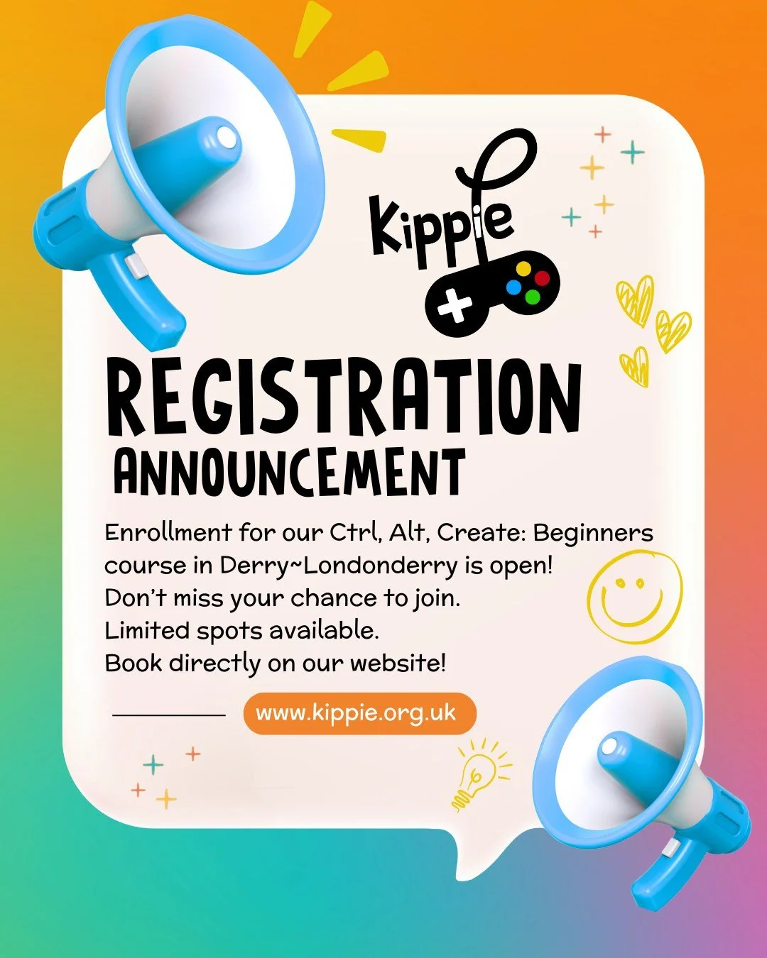 Derry&ndash;Londonderry enrolment is filling up fast! ✨🎮
But there are still a few spaces left&hellip;

🎨 Whether you love art
🎬 want to try animation
🕹️ are into games
🌱 or just want to explore something new

There&rsquo;s a space for you here 