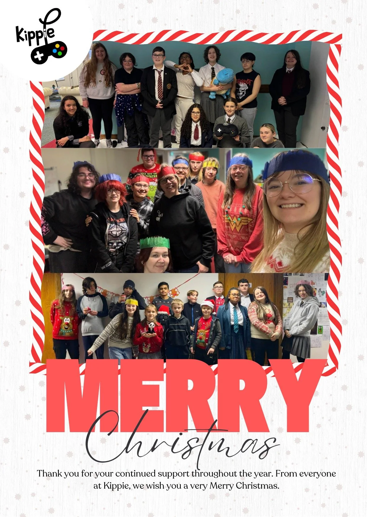🎄 Merry Christmas from all of us at Kippie! 🎄

Thank you to everyone who has supported, collaborated, learned, and created with us this year. From our young people and families to our partners and community ​- we couldn&rsquo;t do this without you​