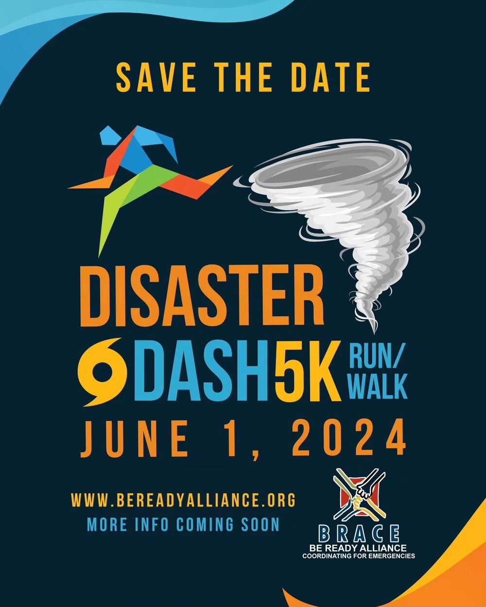 🌊Save the date!🌪

Come out to the Disaster Dash 5K Run/Walk and support disaster preparedness in the Pensacola area! June 1st. @bracebeready