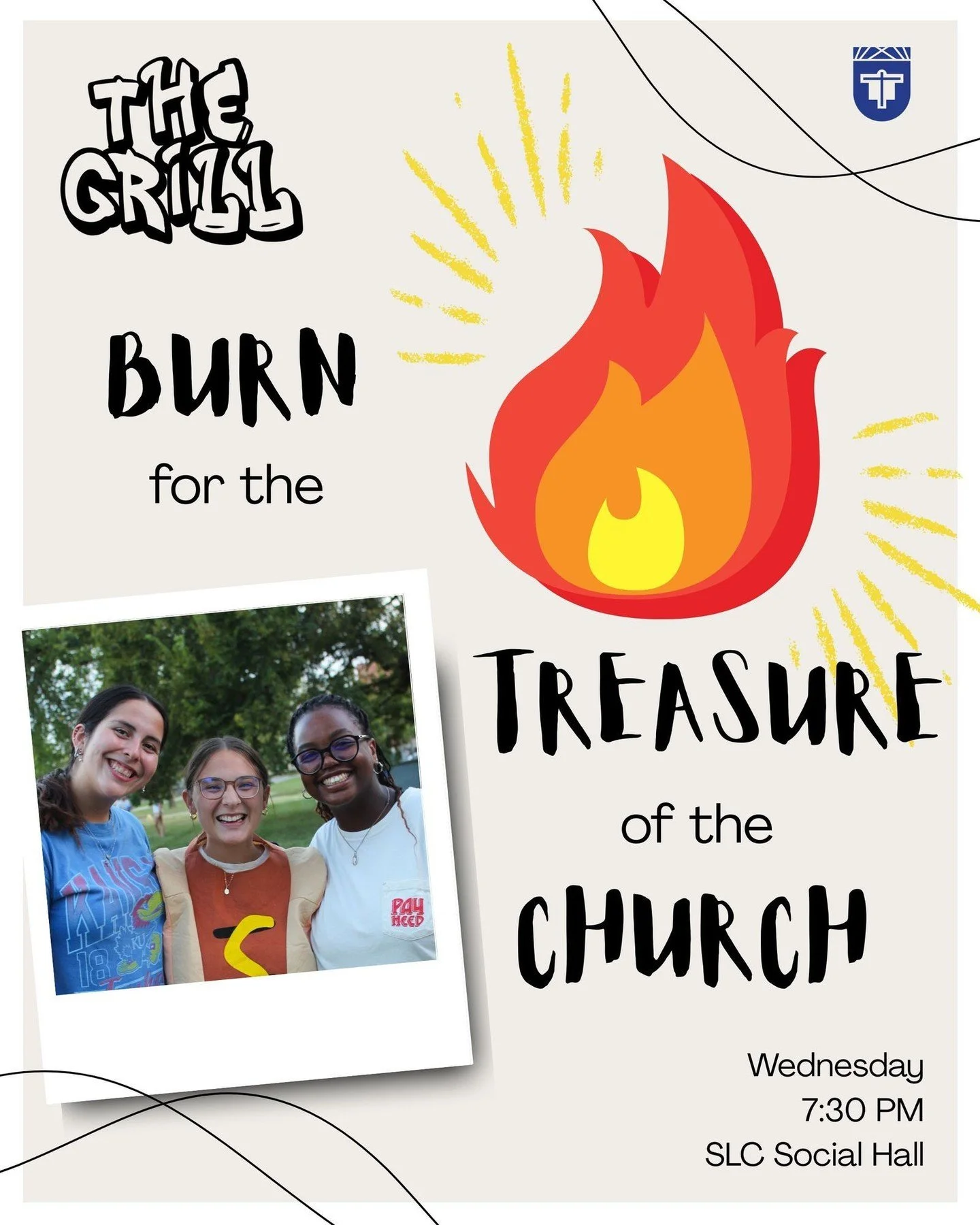 🔥 Ready to ignite your faith? Join us at The Grill for a night of inspiration and connection. See you at 7:30 PM in the SLC Social Hall! #KUCatholic #RockChalk #TheGrill #FaithOnFire 🔥