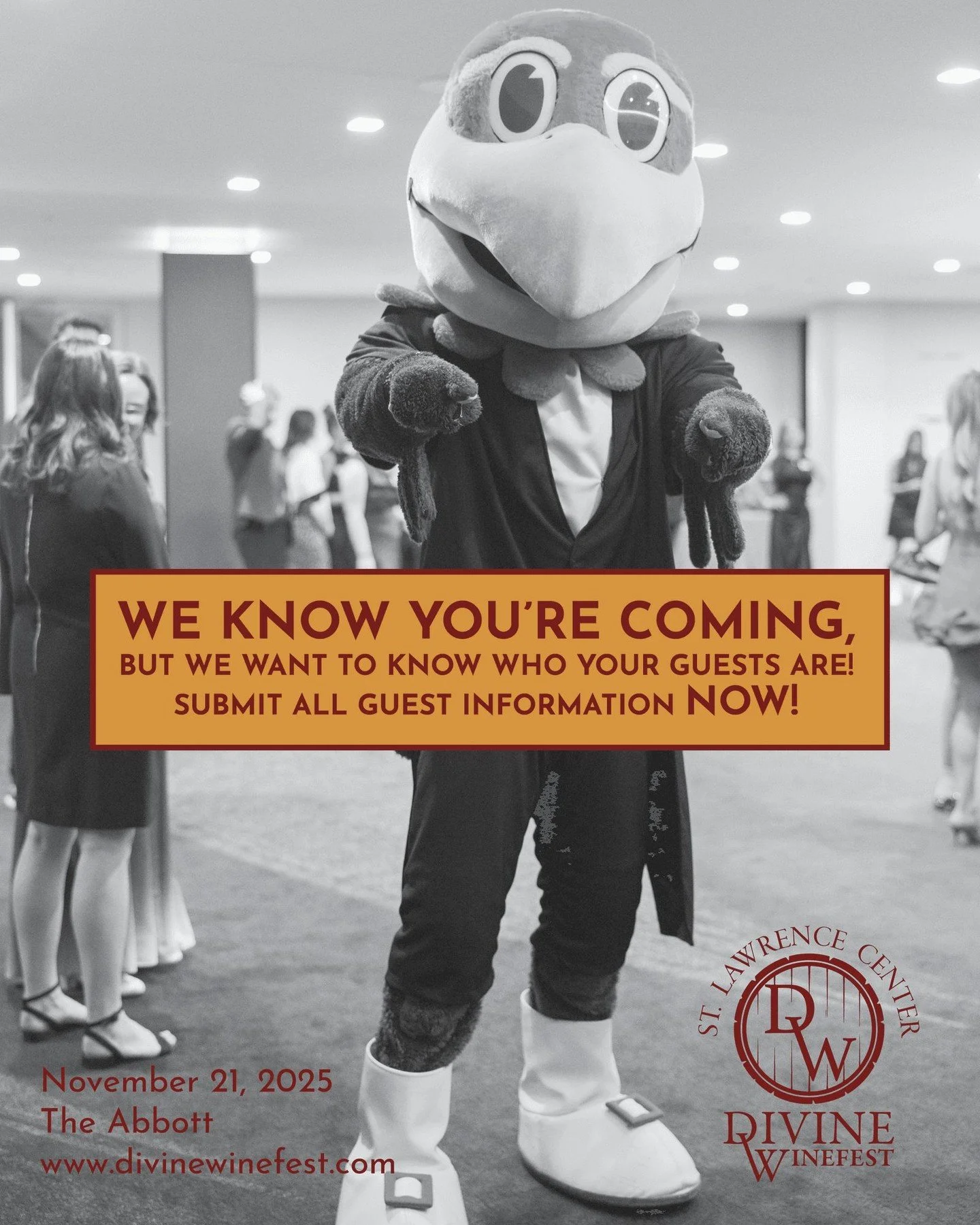 Divine Winefest guest information is due in 24 hours! Send you guest names to Aidan Setter at asetter@kucatholic.org

#KUCatholic #DivineWinefest #Registration