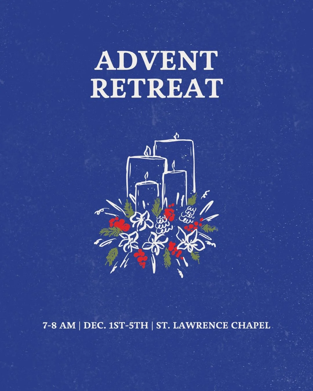 Are you looking for ways to prepare this Advent? 

Join Fr. Luke and staff for a guided meditation and holy hour as we prepare for Christ's coming at Christmas. Sign up at the link in bio! 

7-8am | Dec. 1st-5th | St. Lawrence Chapel