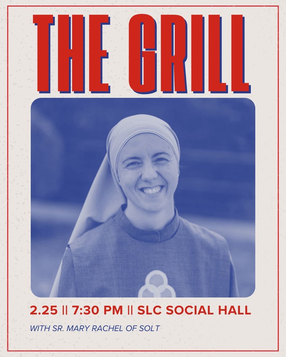 The Grill is BACK tonight! 🔥

Join us in the Social Hall at 7:30 pm!  Sr. Mary Rachel of SOLT will be helping us kick off our two-week series on Our Lady.

We'll see you there!