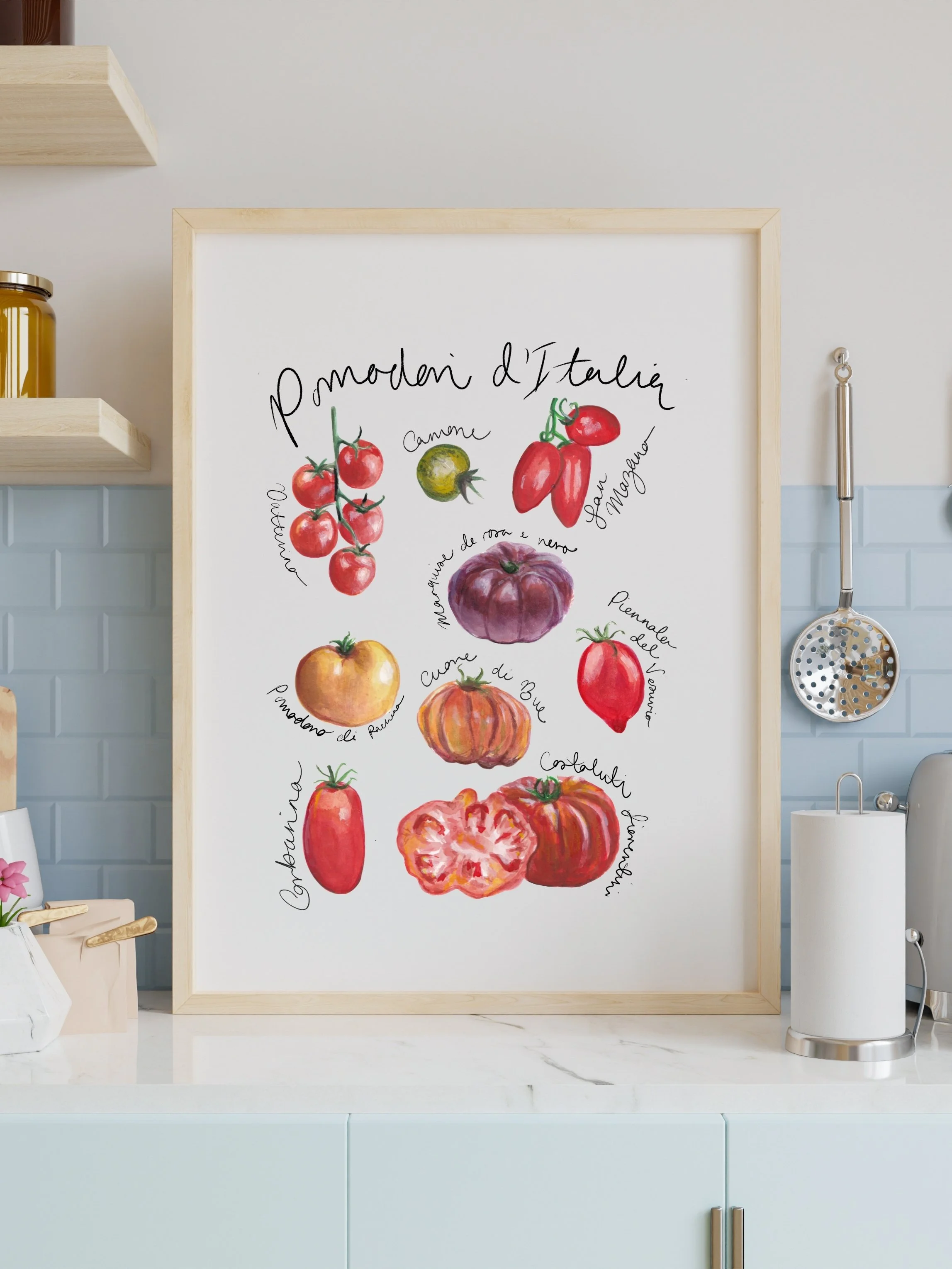 A4 Print - Tomatoes of Italy Watercolour Fine Art Bamboo Print
