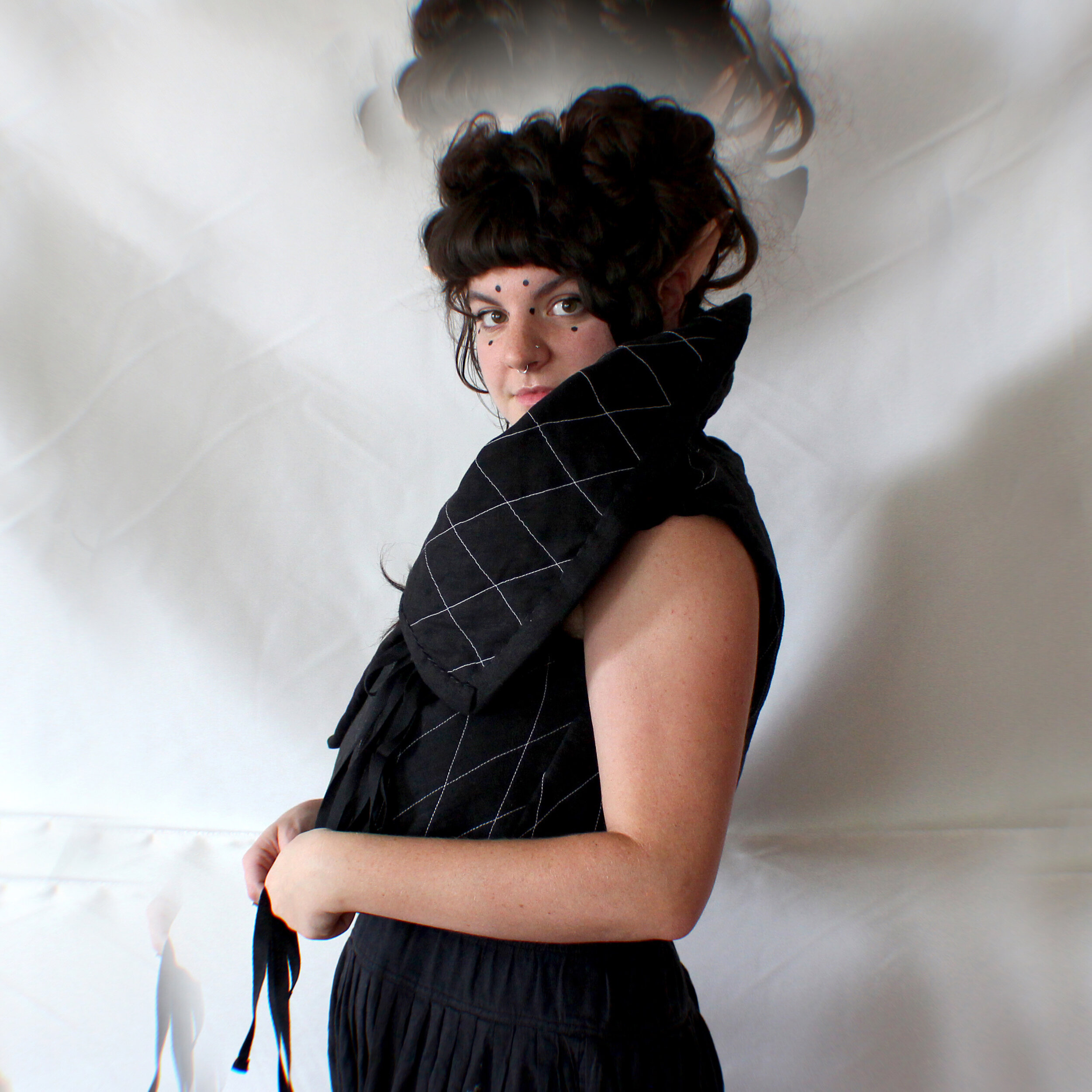 SPACEPORT JACKET: black linen + black wool