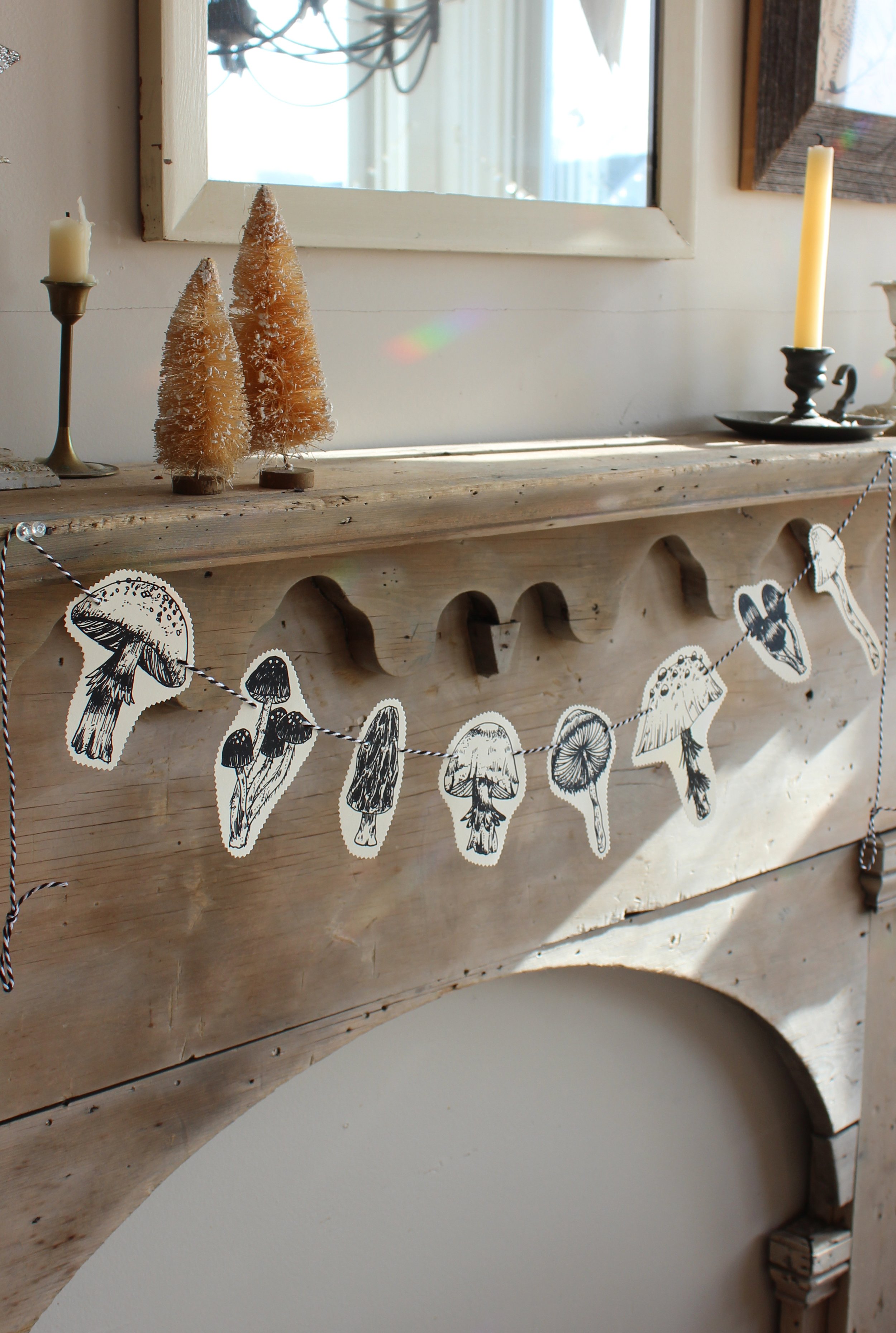 paper mushroom garland