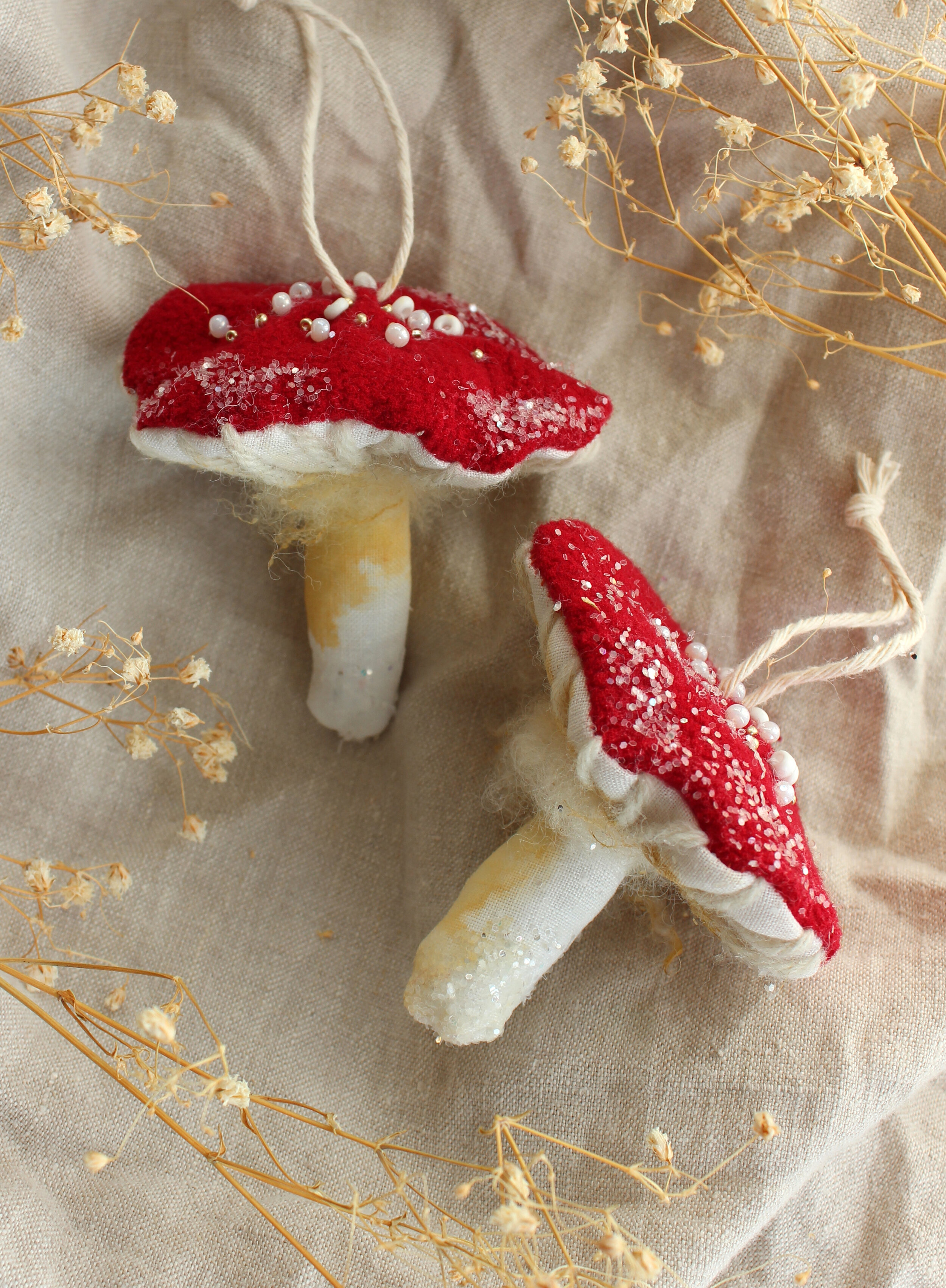 SCARLET mushroom ornament