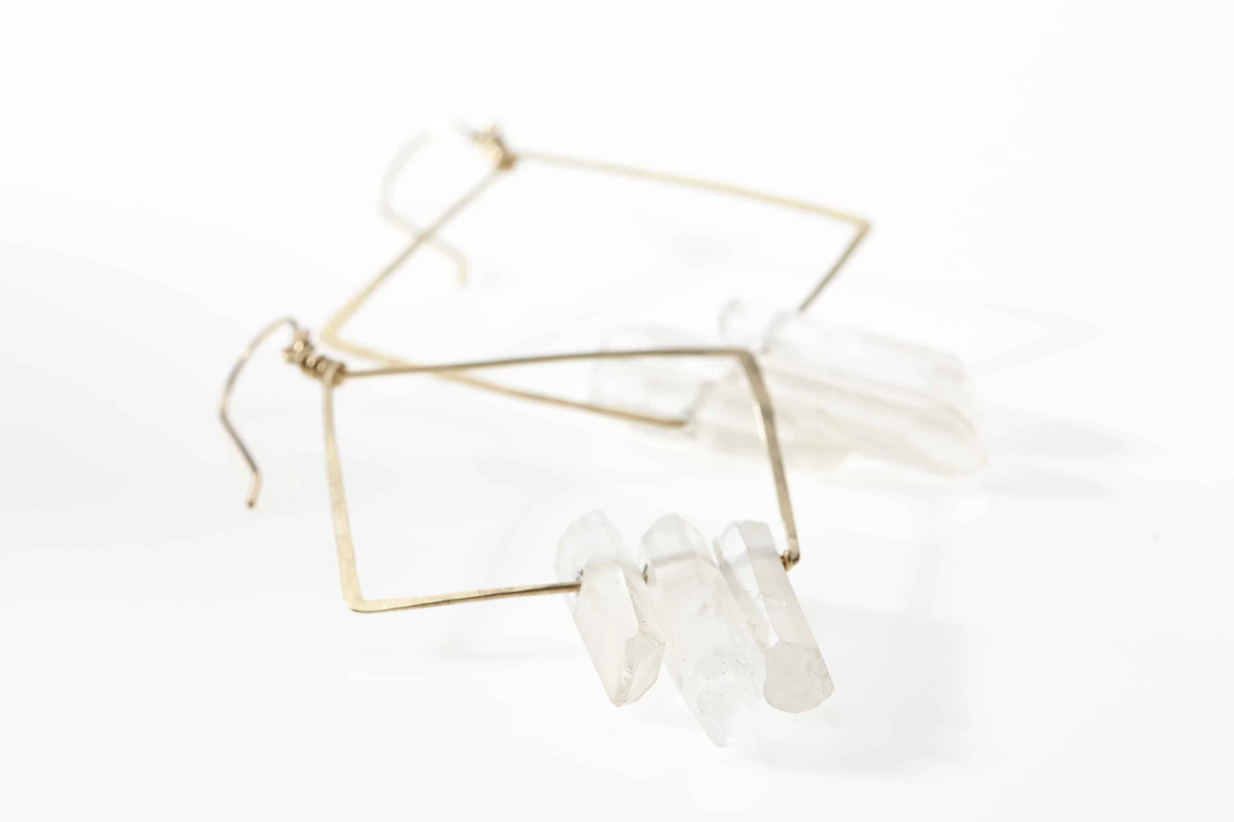 Hammered Diamond Quartz Earrings Product.jpg