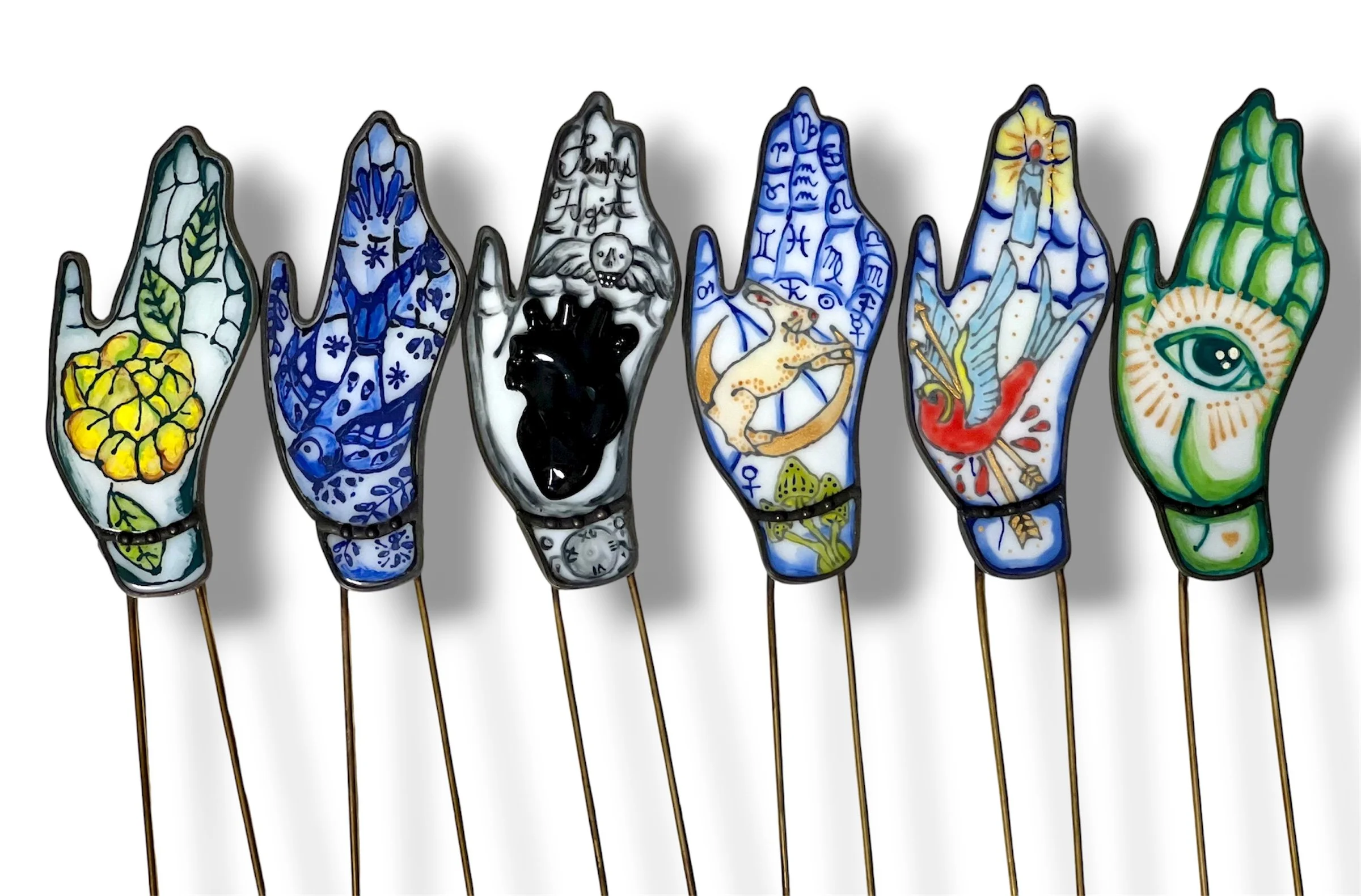 Noveau Chinosoire Hand Plant Stakes