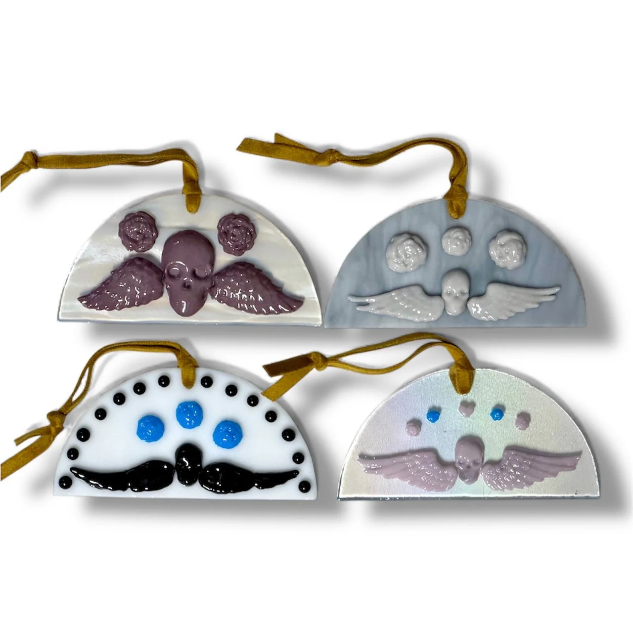 Semi Circle Winged Skull Ornament