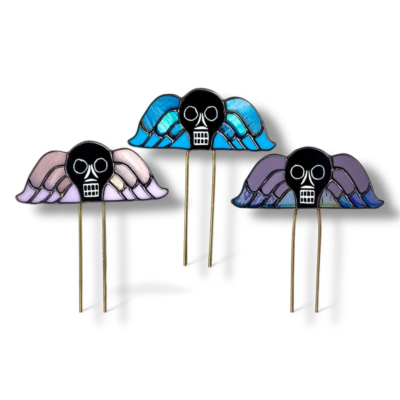 Winged Skull Plant Stake