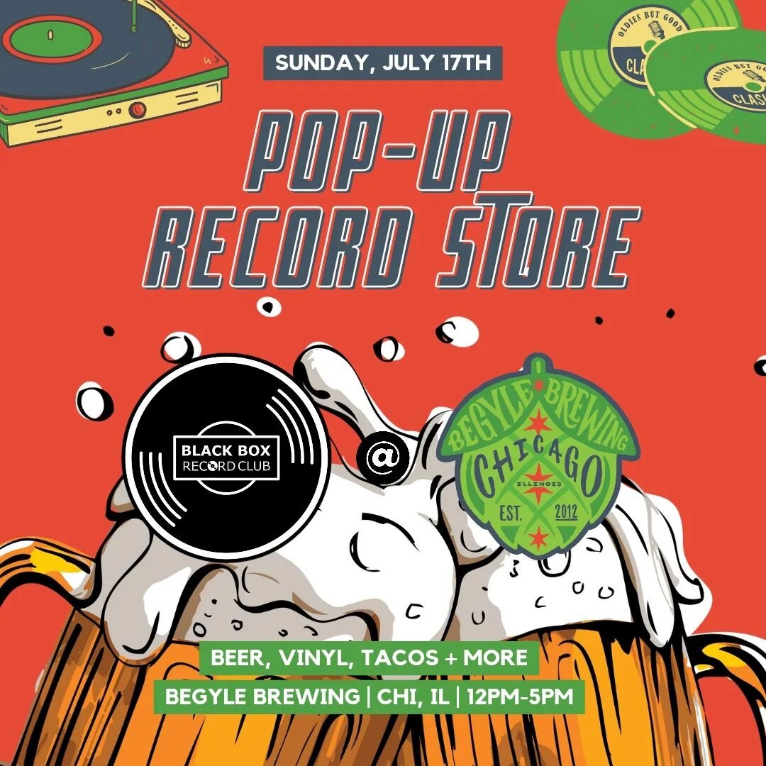 SUNDAY FUNDAY: We'll be running a pop-up record store tomorrow (7/17) at @begylebrewing! Chicago folks - come swing by to drink some of the city's best beer and to browse the finest vinyl from our catalog. I'm hearing there'll also be a taco truck fr