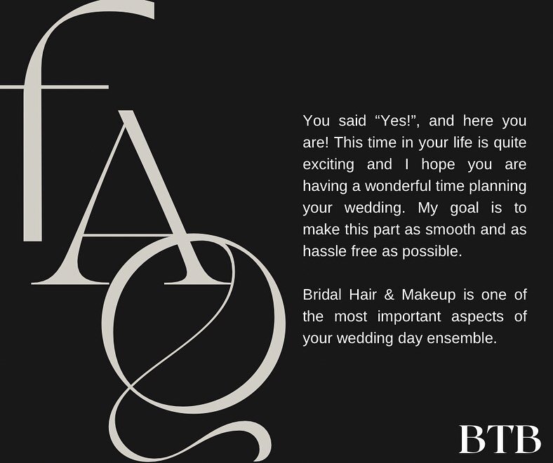 I hope you find my Bridal Frequently asked question guide helpful 🤍🖤