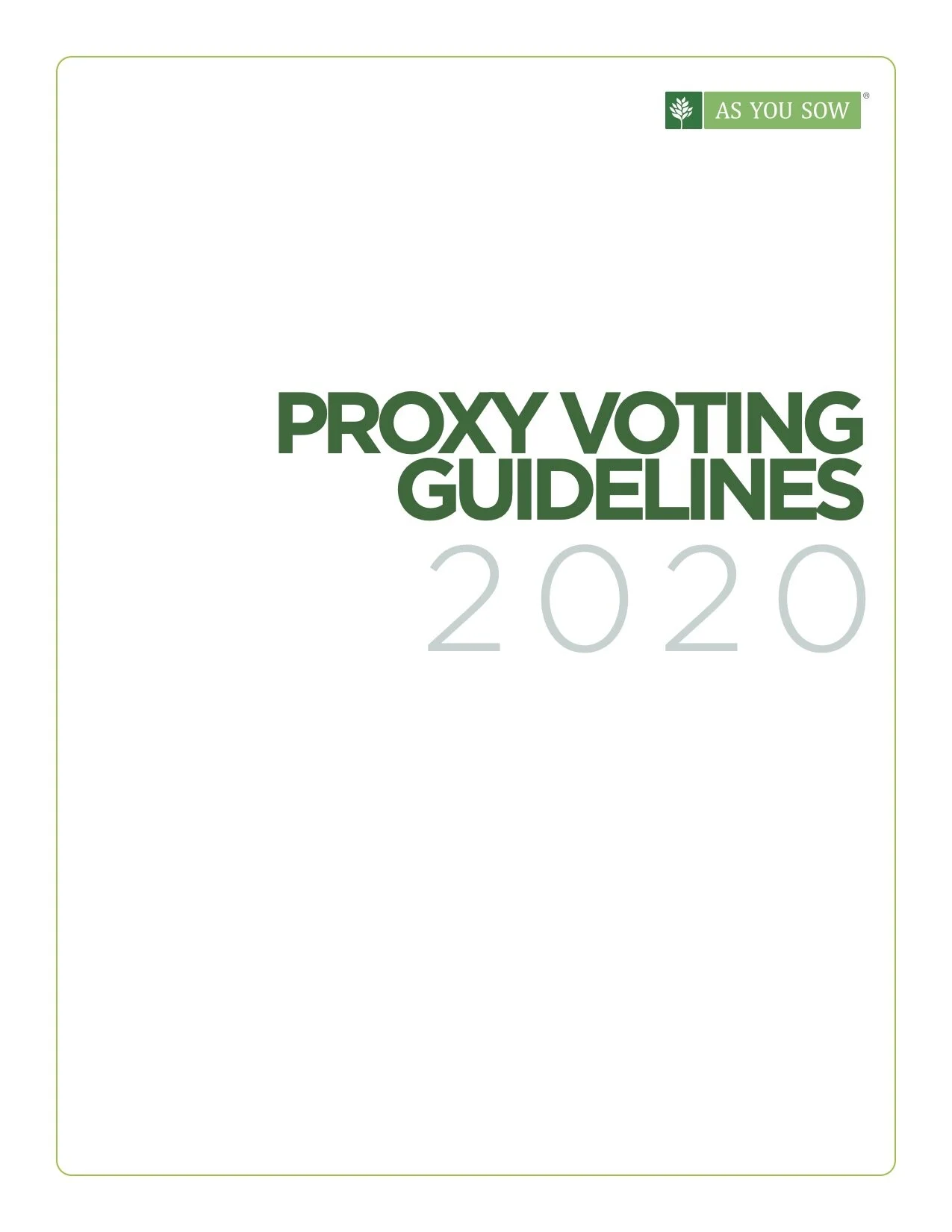 Proxy Voting Guidelines 2020