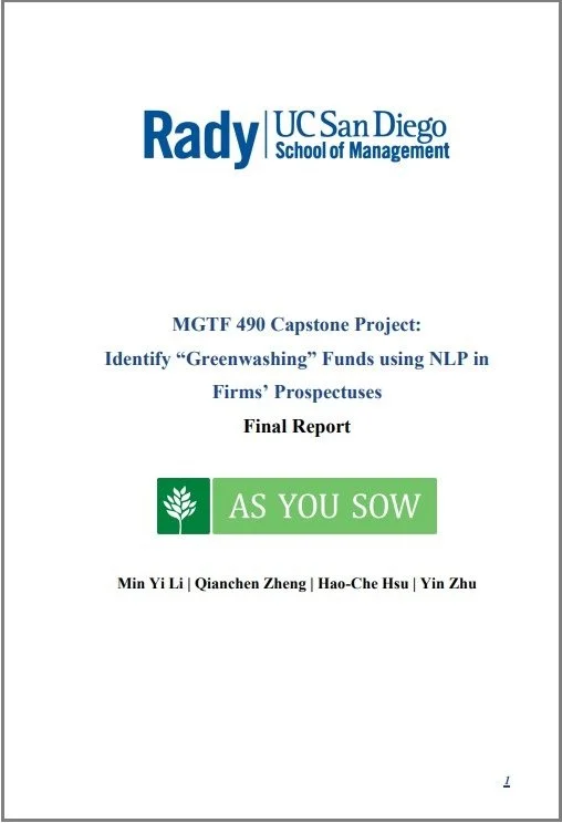 UCSD: Identify “Greenwashing” Funds using NLP