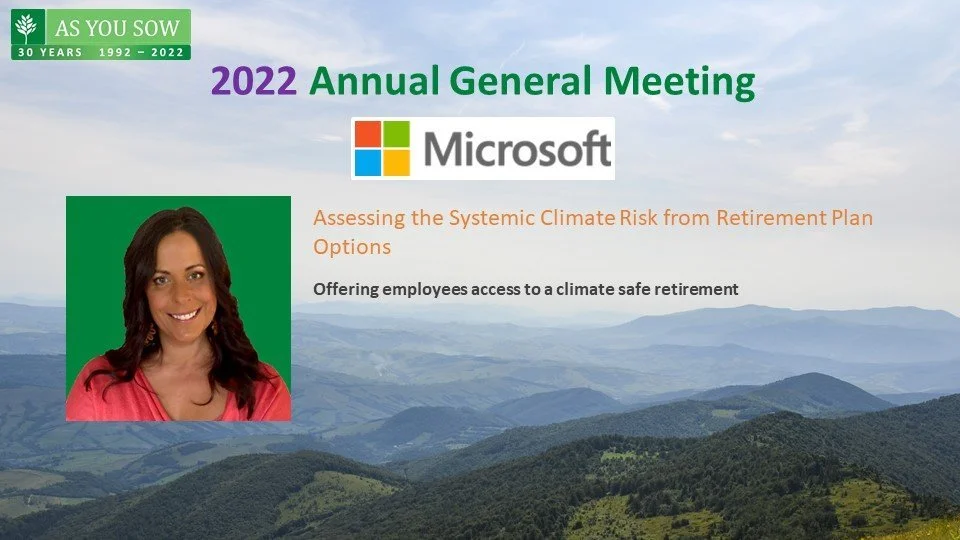 AGM: 2022, Microsoft on 401k Speech