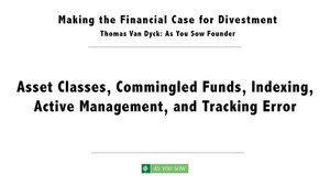 2015, Making the Financial Case for Divestment: Asset Classes, Commingled Funds, Indexing, Active Management and Tracking Error