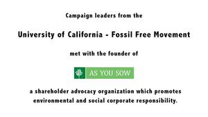 2015, Making the Financial Case for Divestment: Introduction - UC Fossil Free Meet With Financial Expert Tom Van Dyck