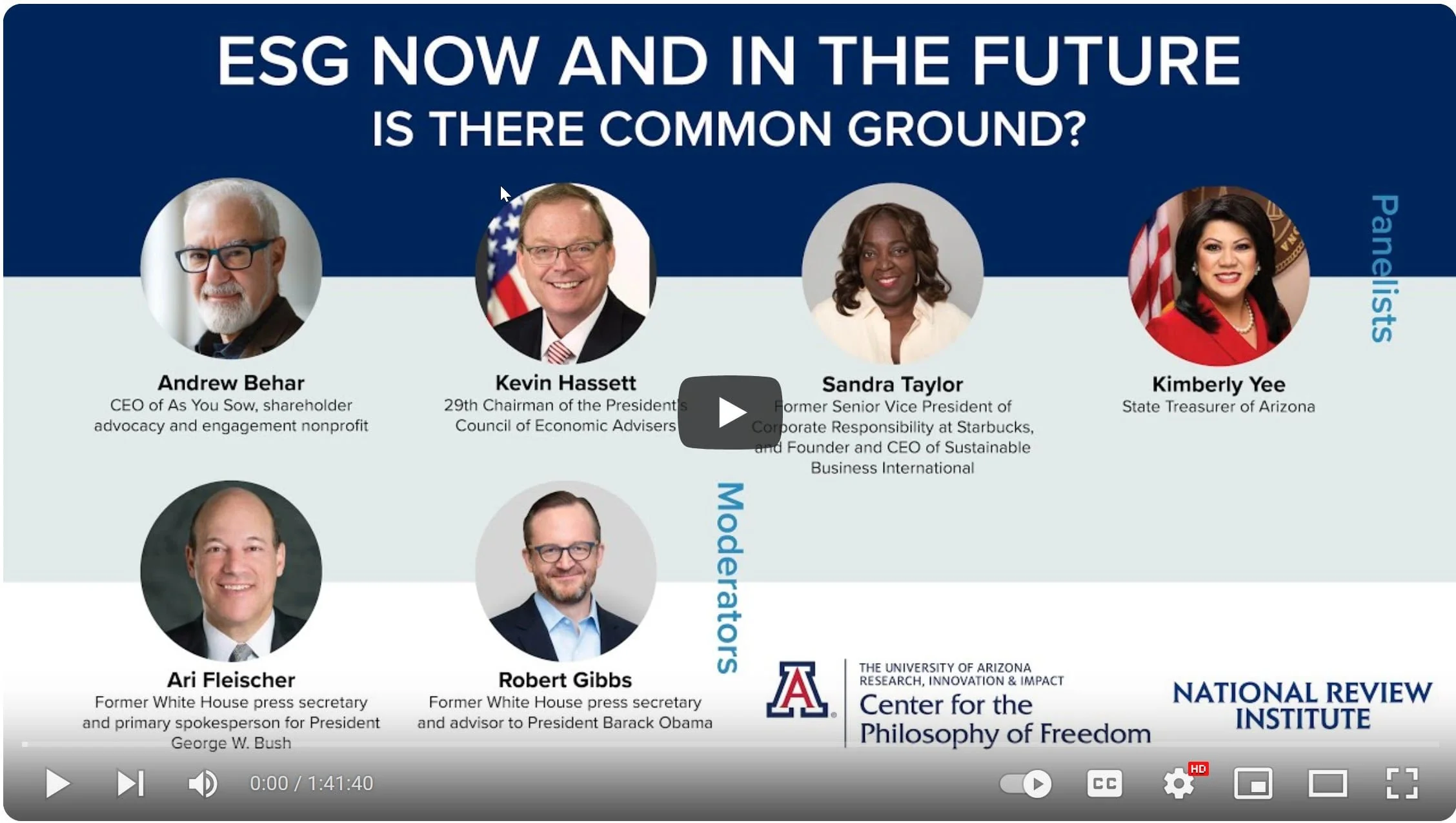 ESG Now and in the Future: Is There Common Ground? (Full Debate)