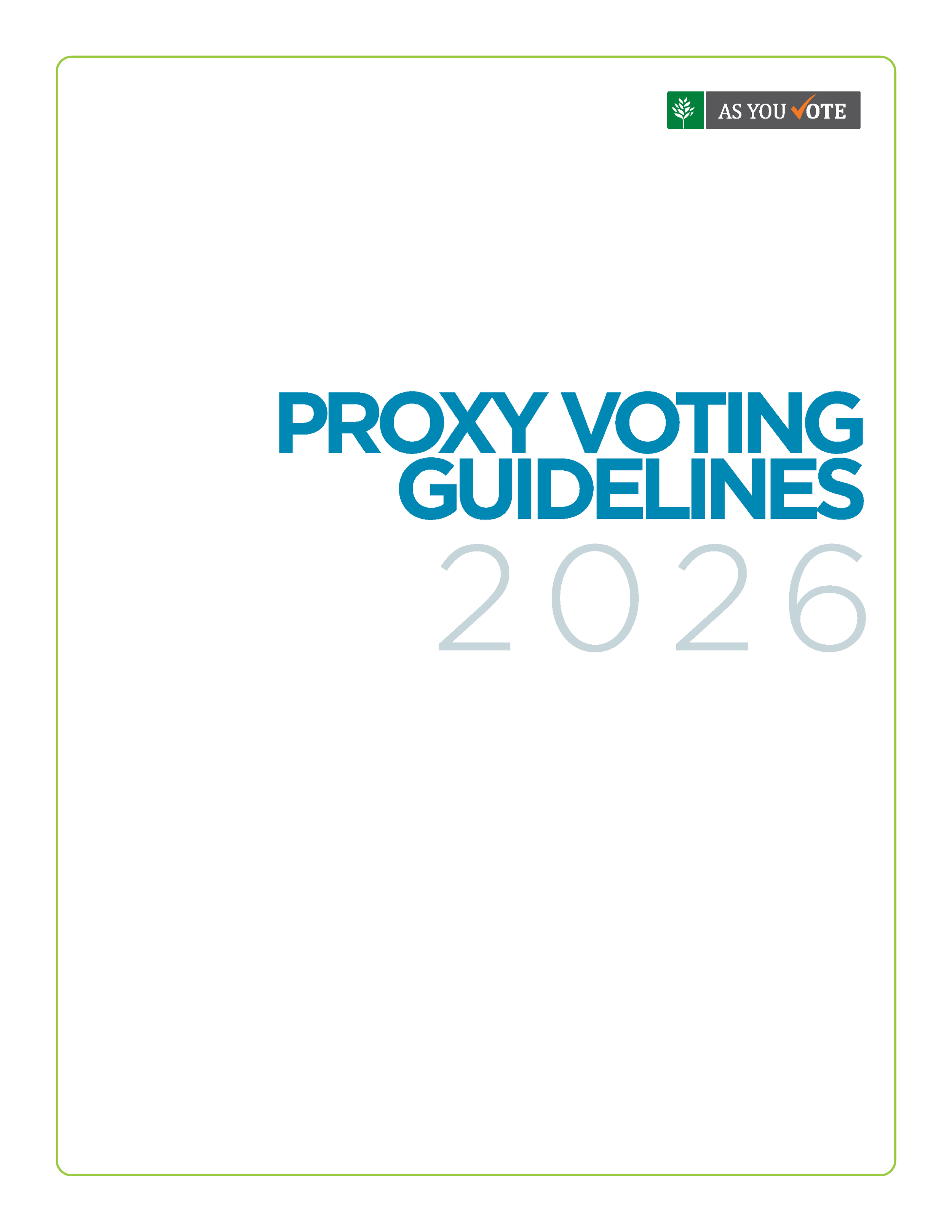 Proxy Voting Guidelines 2026