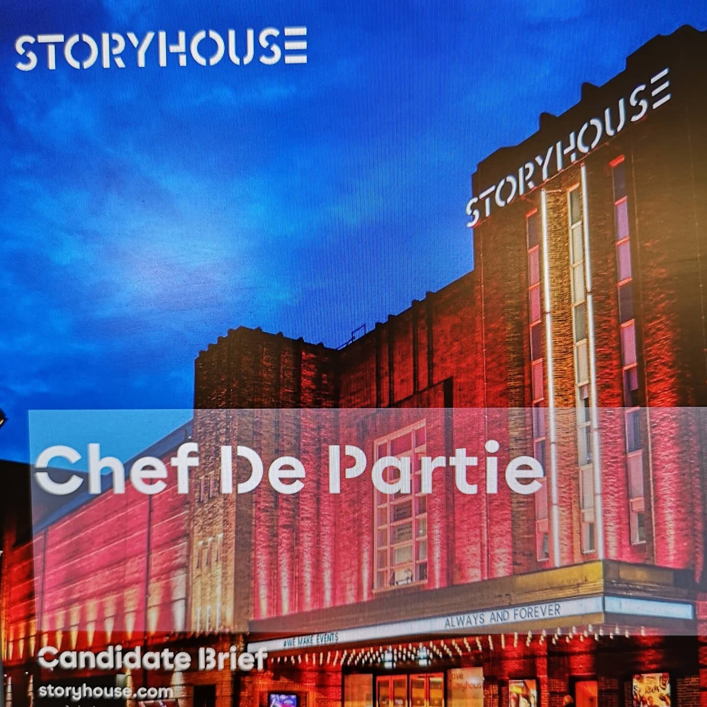 We have a vacancy for a Chef De Partie. Come and join our band of merry chefs. Fresh, vibrant, Levantine food, served in a relaxed atmosphere.

For details, visit - 

https://www.storyhouse.com/