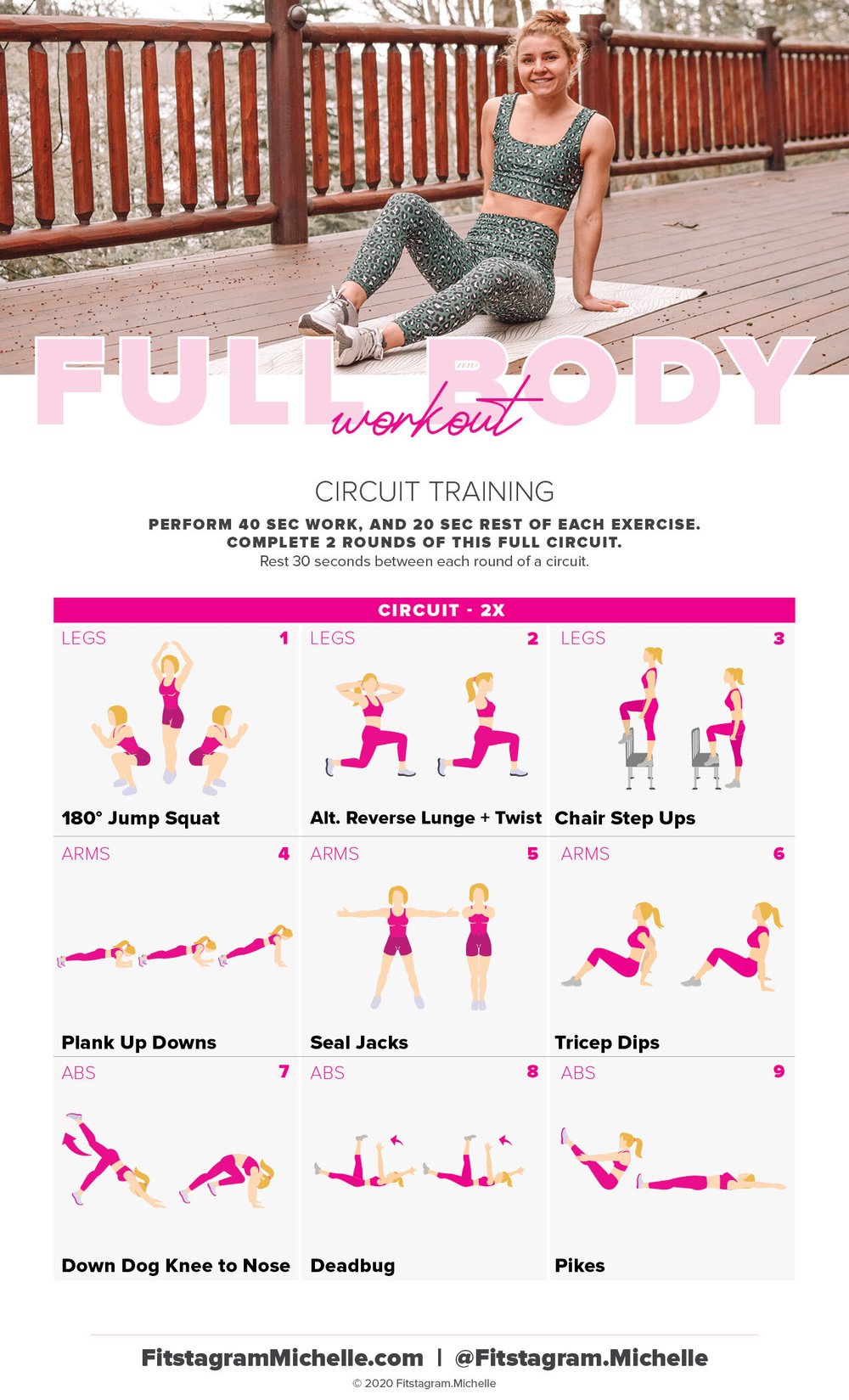 Full Body No Equipment Workout Fitstagram Michelle