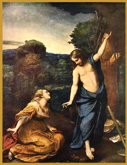 Mary Magdalene and resurrected Jesus, "Noli me Tangere" by Correggio
