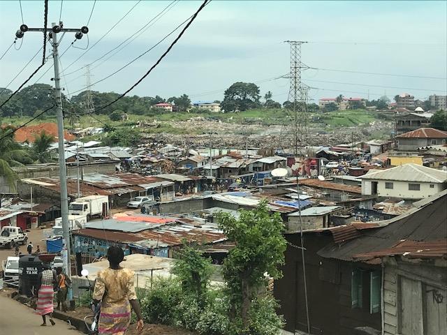  The view on the way to the prison. &nbsp;This is where much of the poverty is in Freetown. 