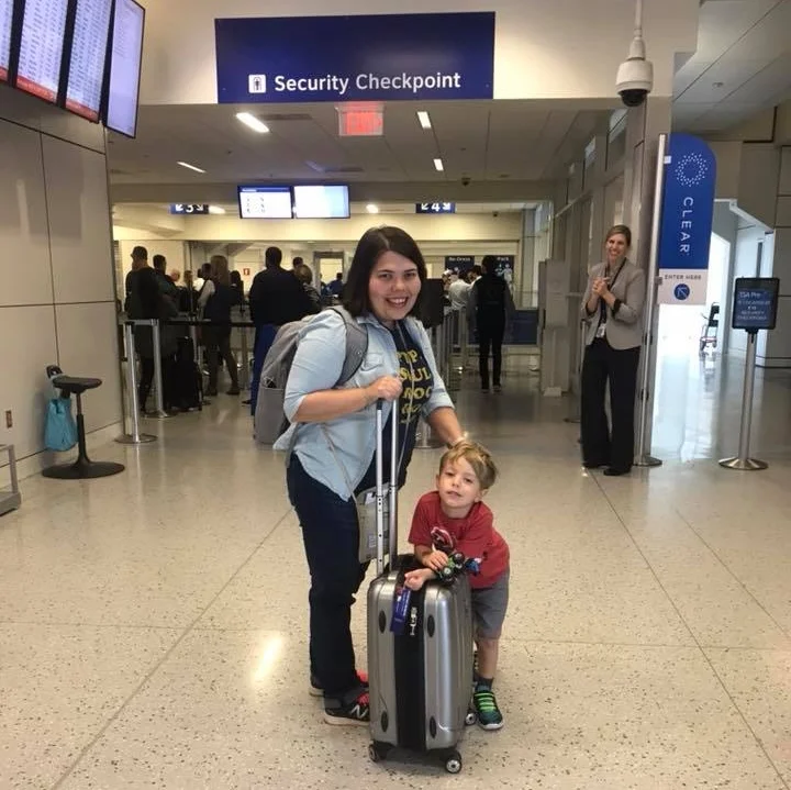 Our missionary symbol is the anchor, symbolizing both our anchor in Christ and the boats that used to take us on that long journey across the sea. This is a photo of me with my sweet nephew the day I left home to start my missionary journey. Suitcase in hand, about to go through airport security and get on a plane. Times have changed indeed.