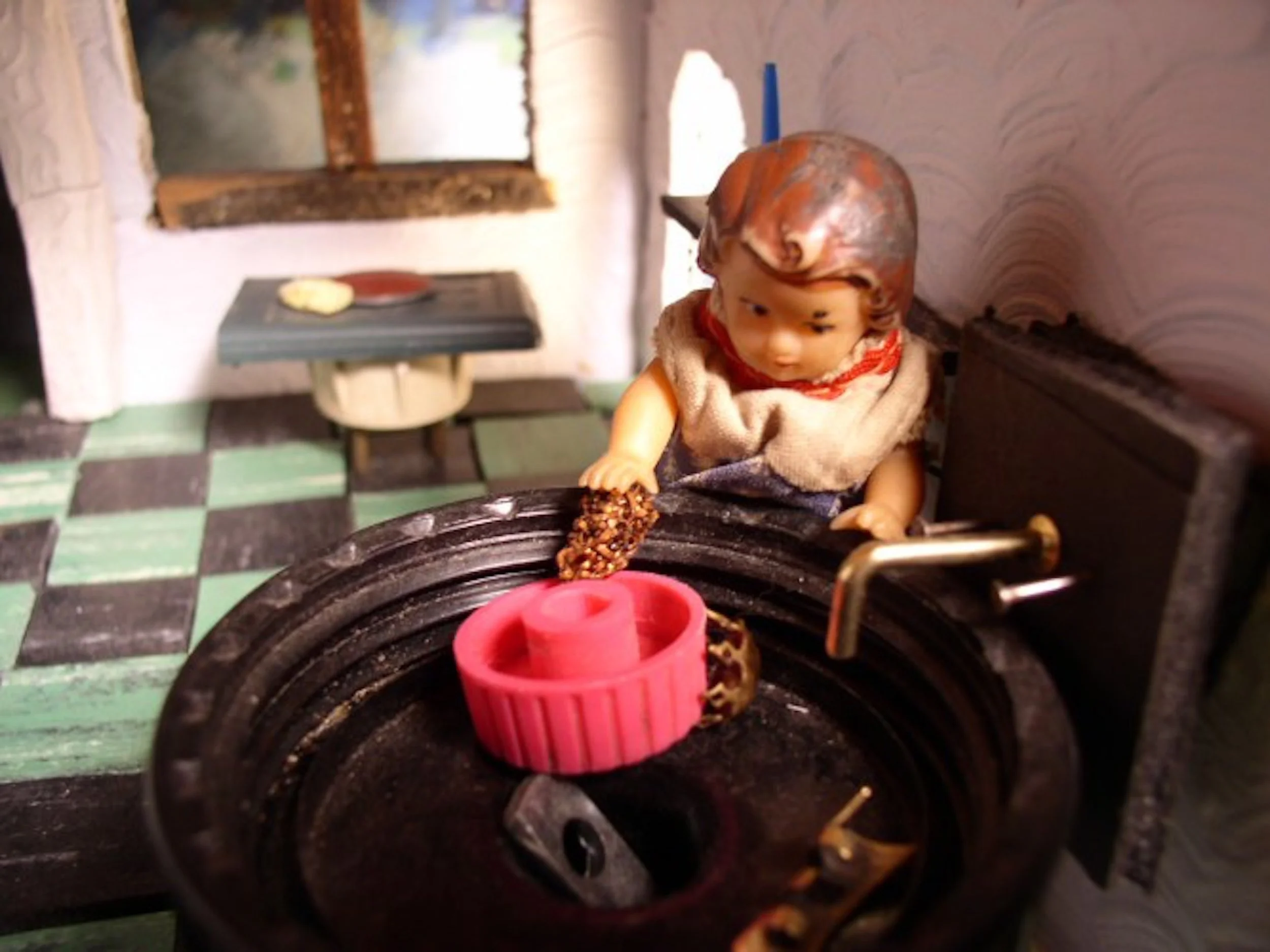 Doll at sink Diorama