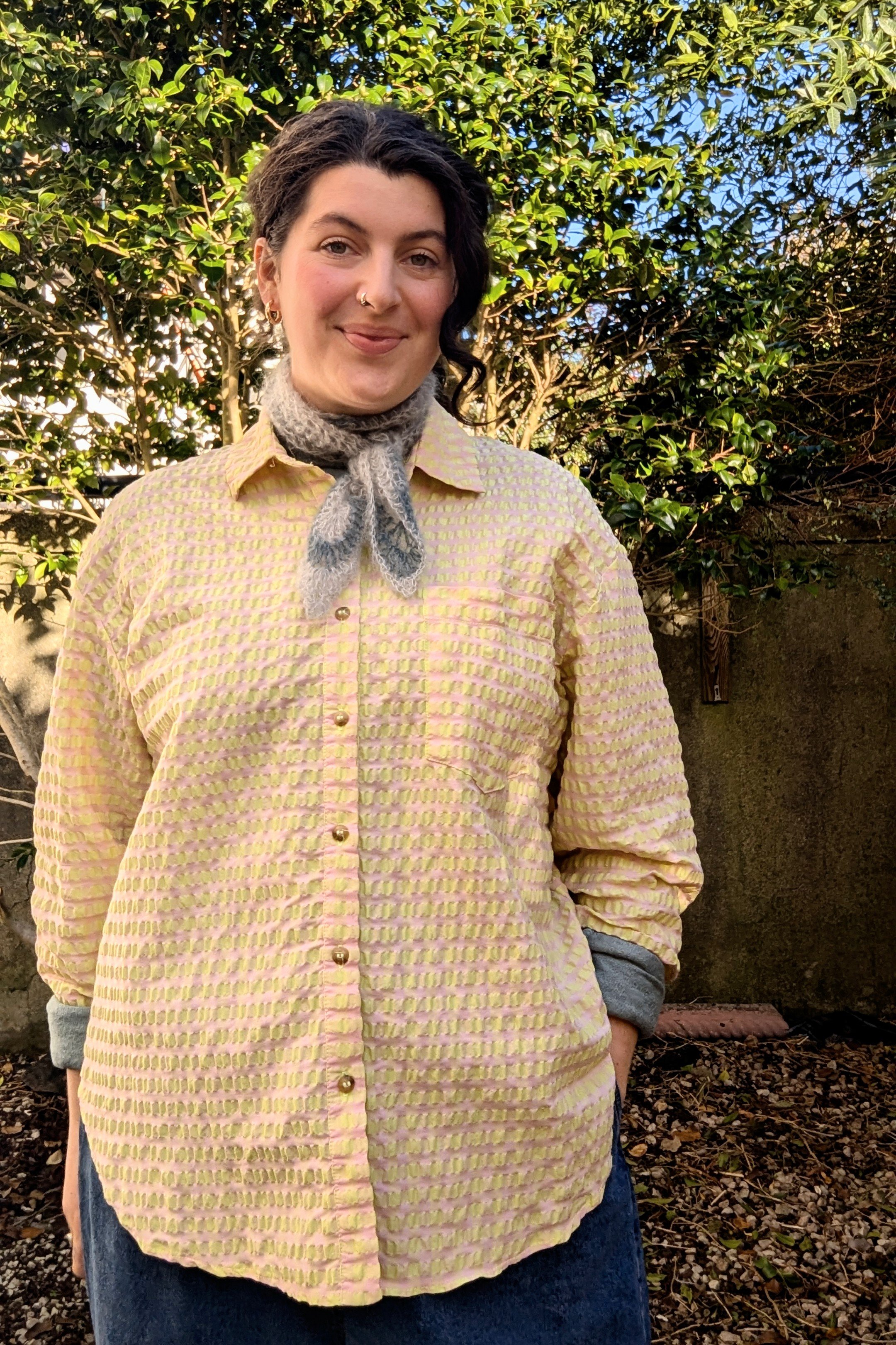 Neckerchief grey blue small scarf mohair silk.jpeg