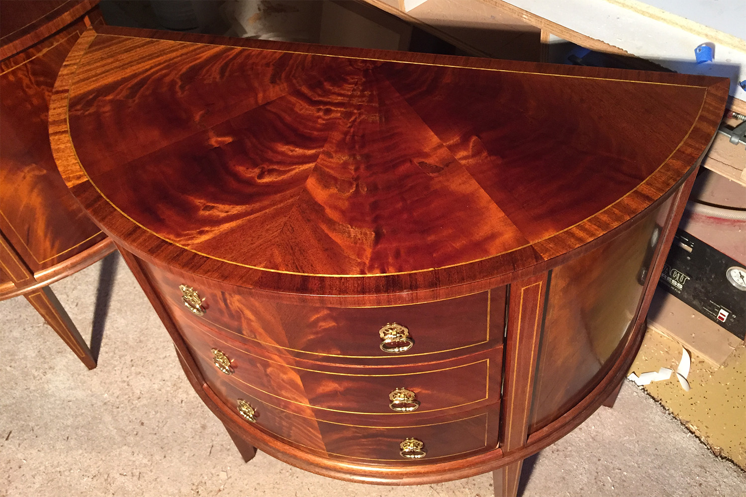 Mahogany Demilune Chest - Tabletop