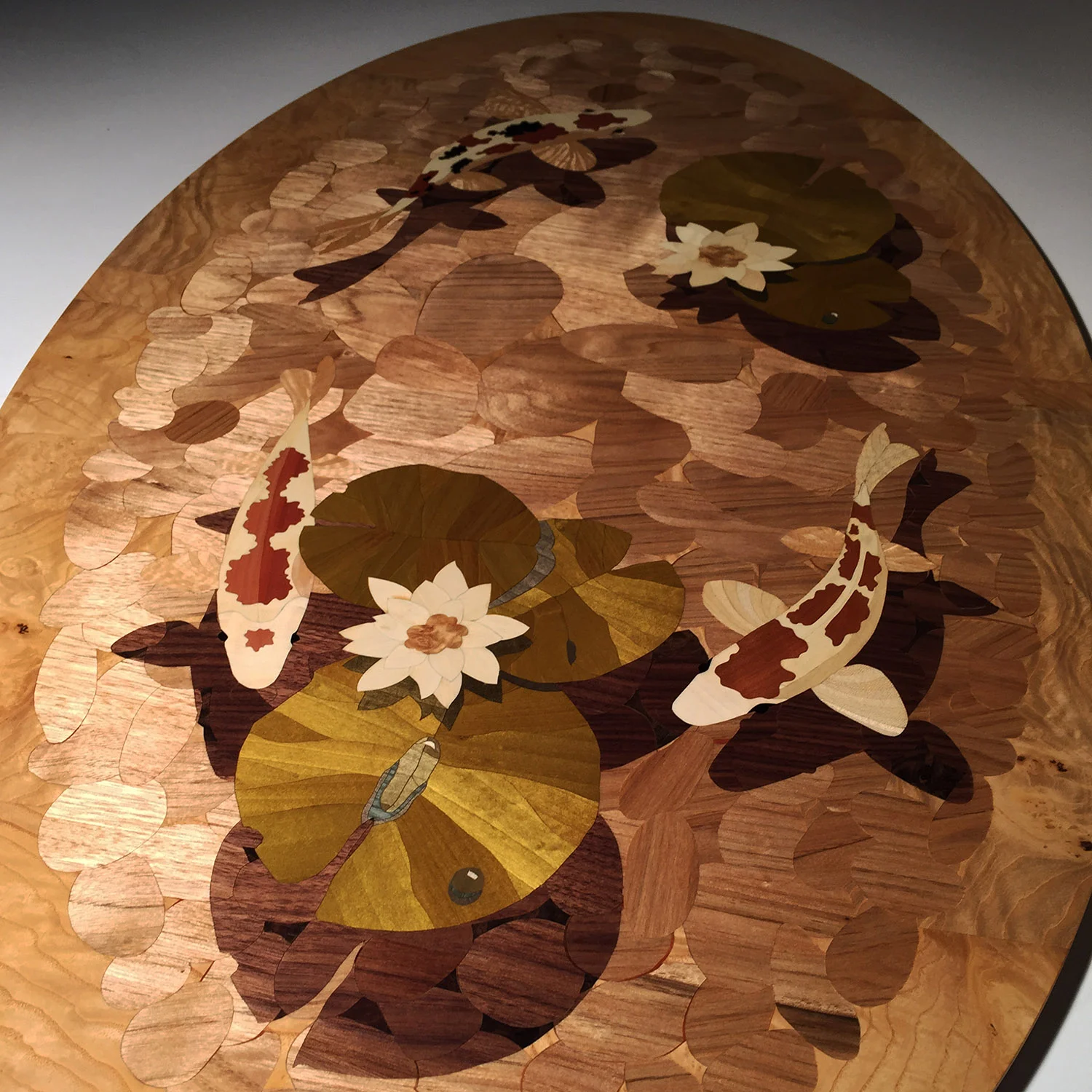 Koi Pond Marquetry Detail 2