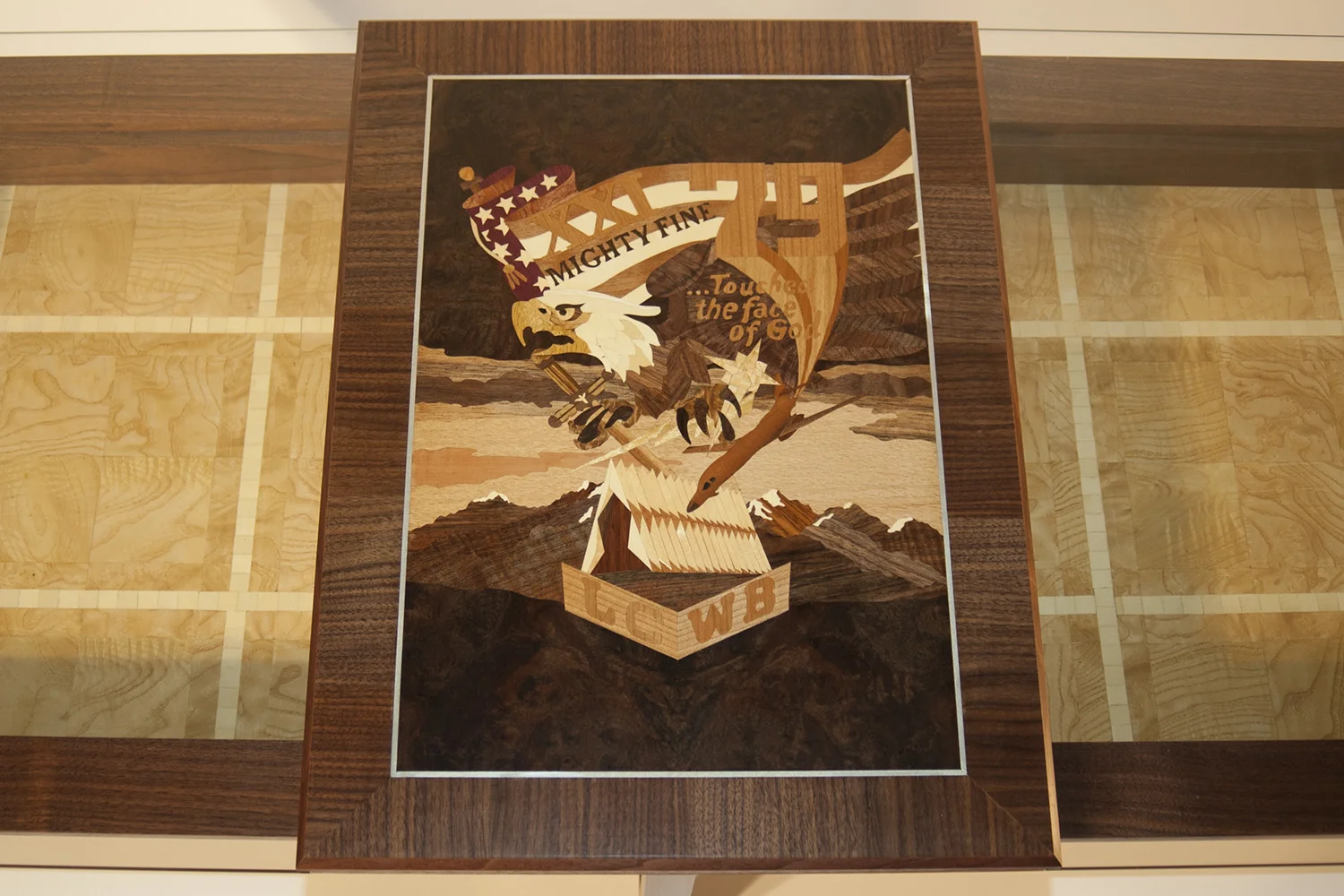 Shadowbox Coffee Table - Marquetry Panel