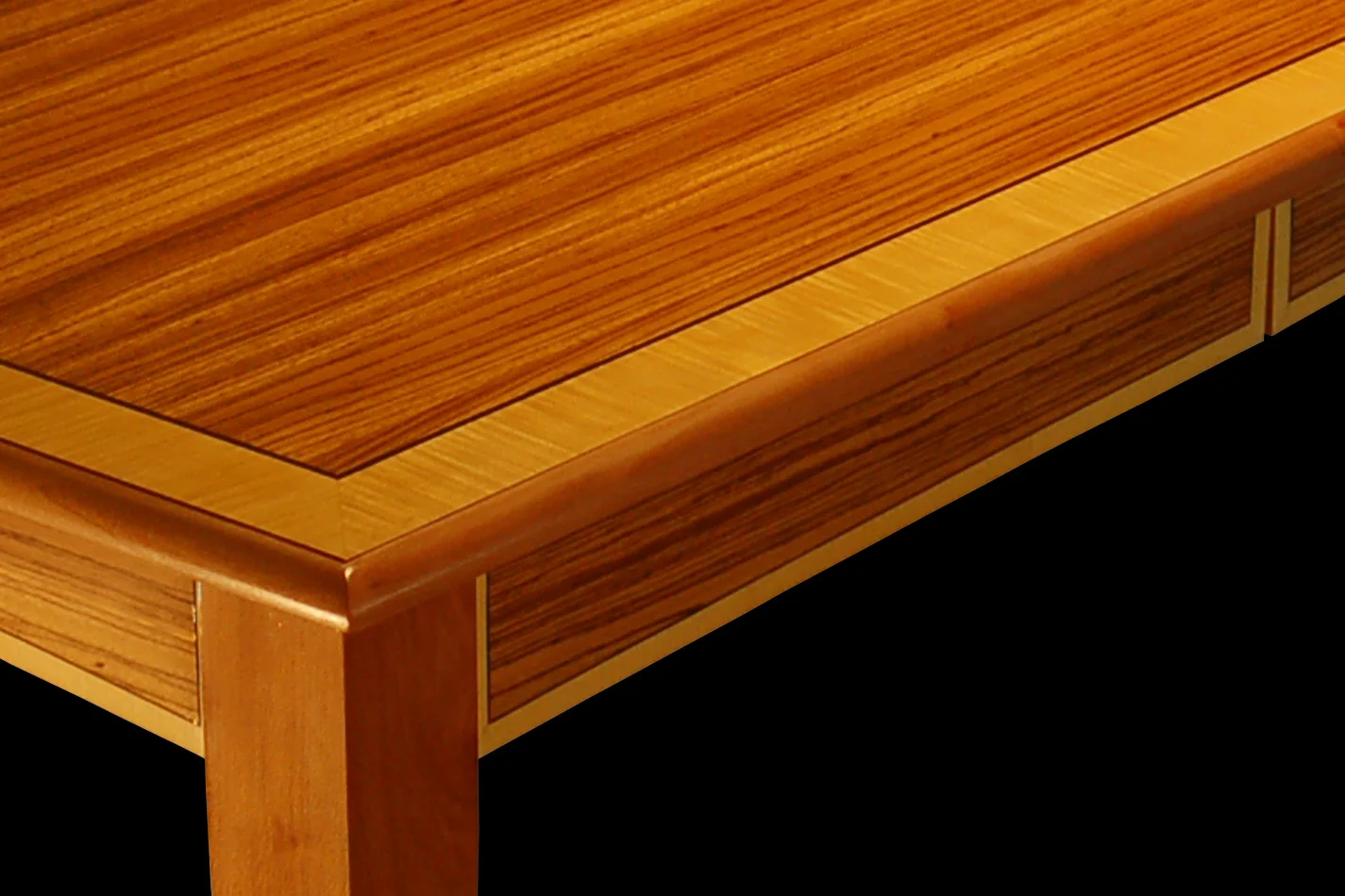Zebrawood Desk - Corner Detail