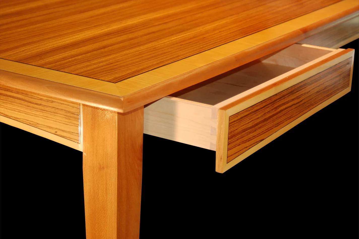 Zebrawood Desk - Drawer Detail