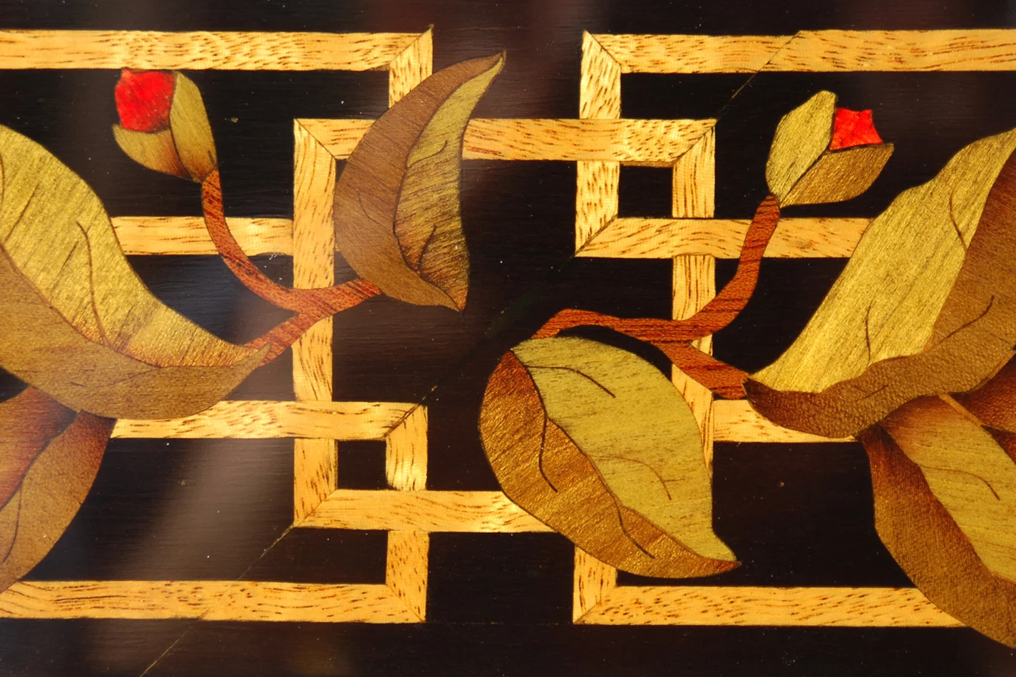 Wandering Vine Writing Desk - Marquetry Detail