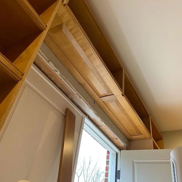 Under construction photos for a #homelibrary project.  #library #bookcase #bookshelf
