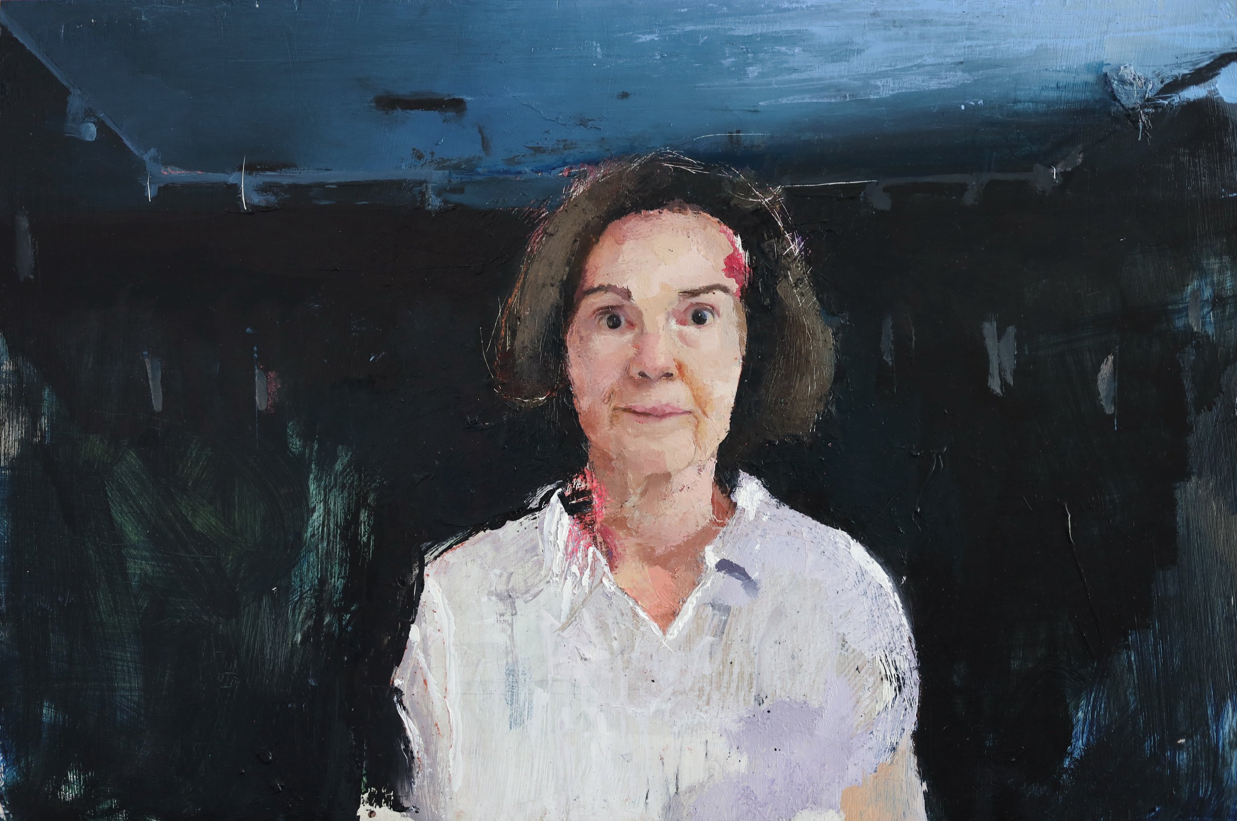 Portrait of my mother, panel, 24" x 16", 2024