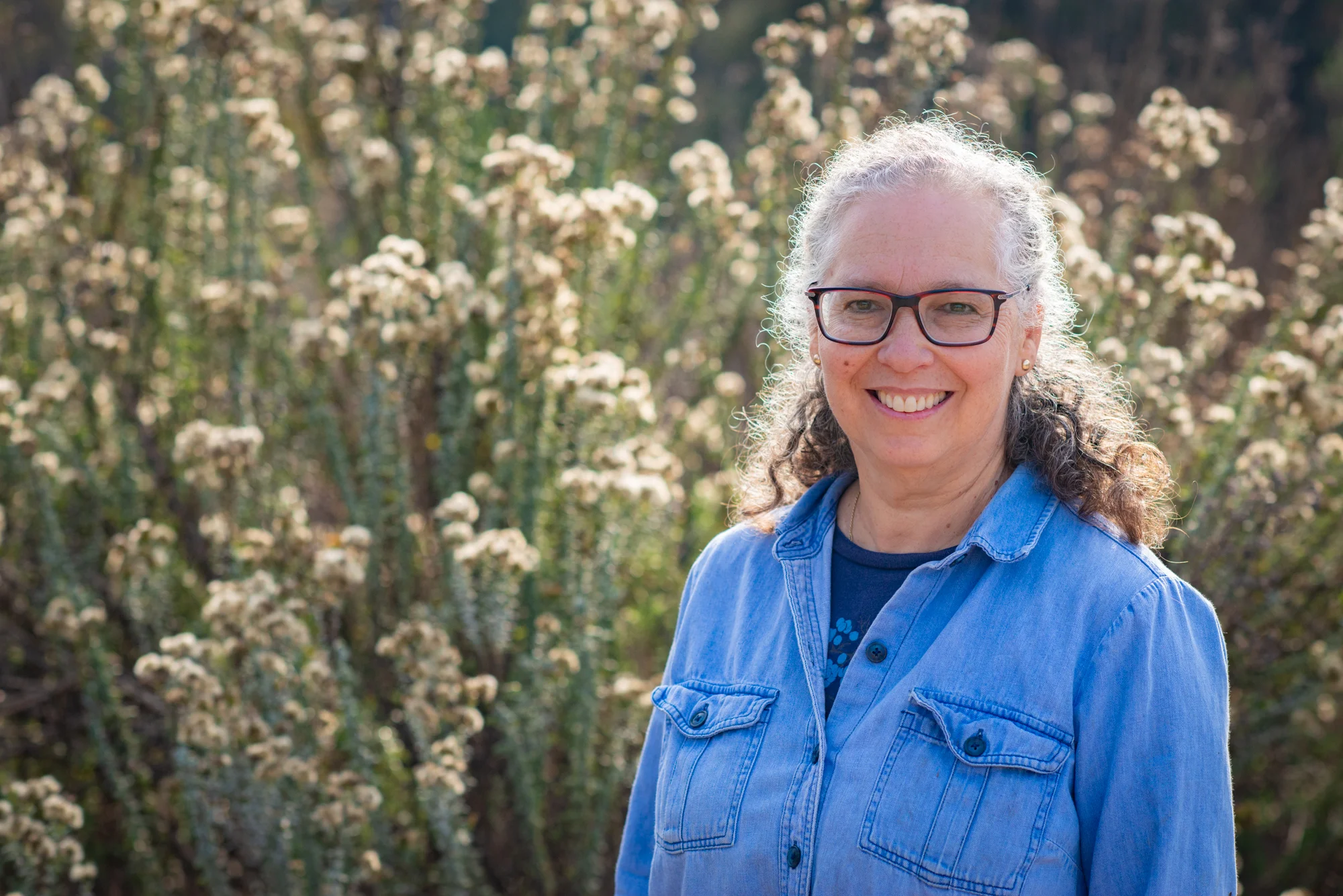 Barbara and Goldenbush, at the Arroyo Seco Nature Park. (Photo: David Newsom)