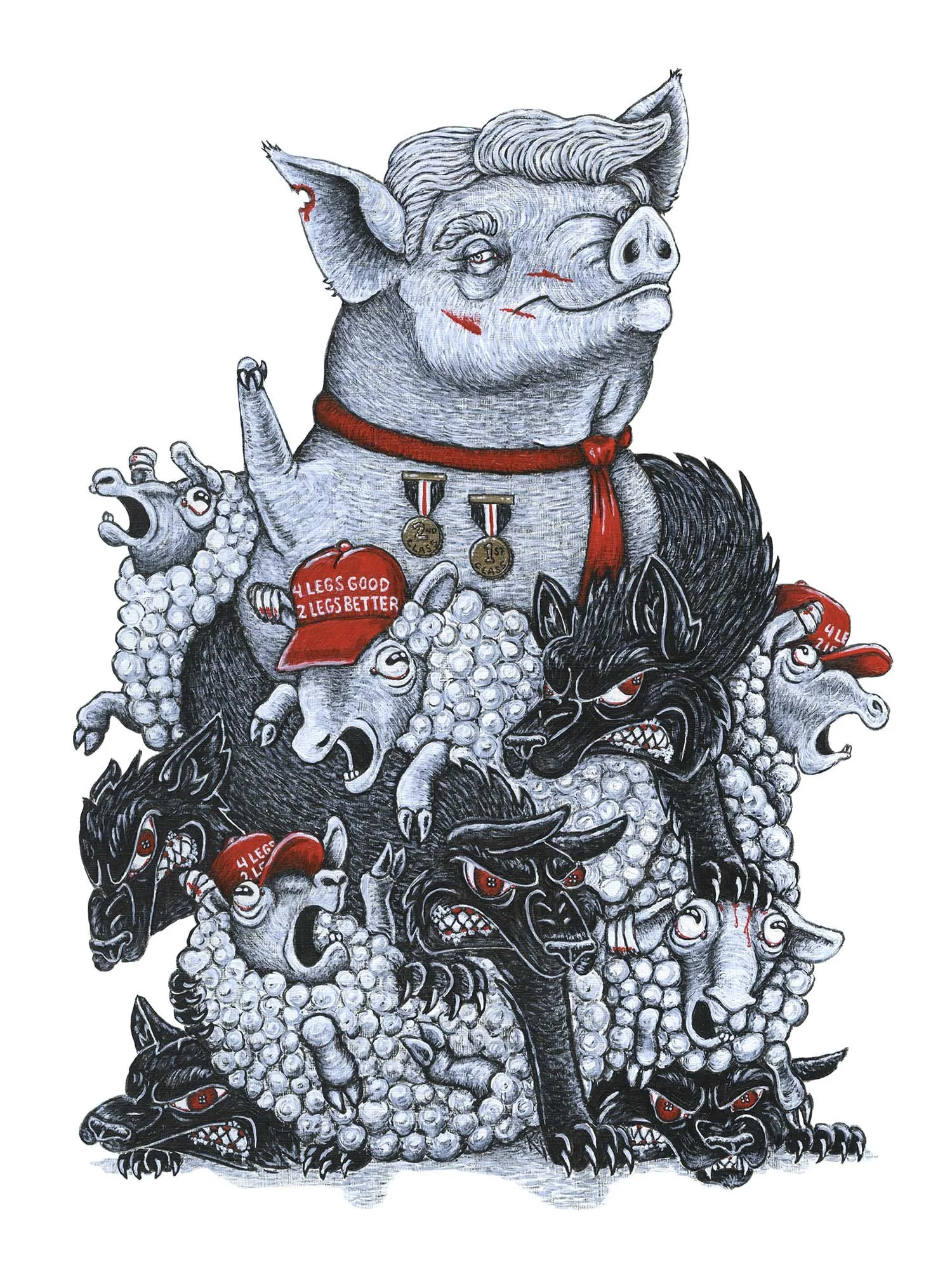 "Animal Hero (First & Second Class)”
acrylic on board